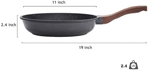 SENSARTE Nonstick Frying Pan Skillet, Swiss Granite Coating Omelette Pan, Healthy Stone Cookware Chef's Pan, PFOA Free (8/9.5/10/11/12.5 Inch) (11 Inch)