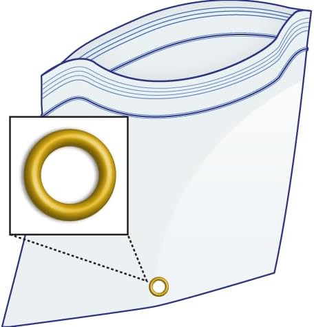 GPI - 10" x 13" Reclosable Zip Bags with Bottom Hang-hole & Pre-inserted 12" Twist-tie. 4 Mil Heavy-duty Resealable Zipper Baggy with Grommet/Metal Eyelet for Hanging (Insert Size 10x11.5) 1000 Pack