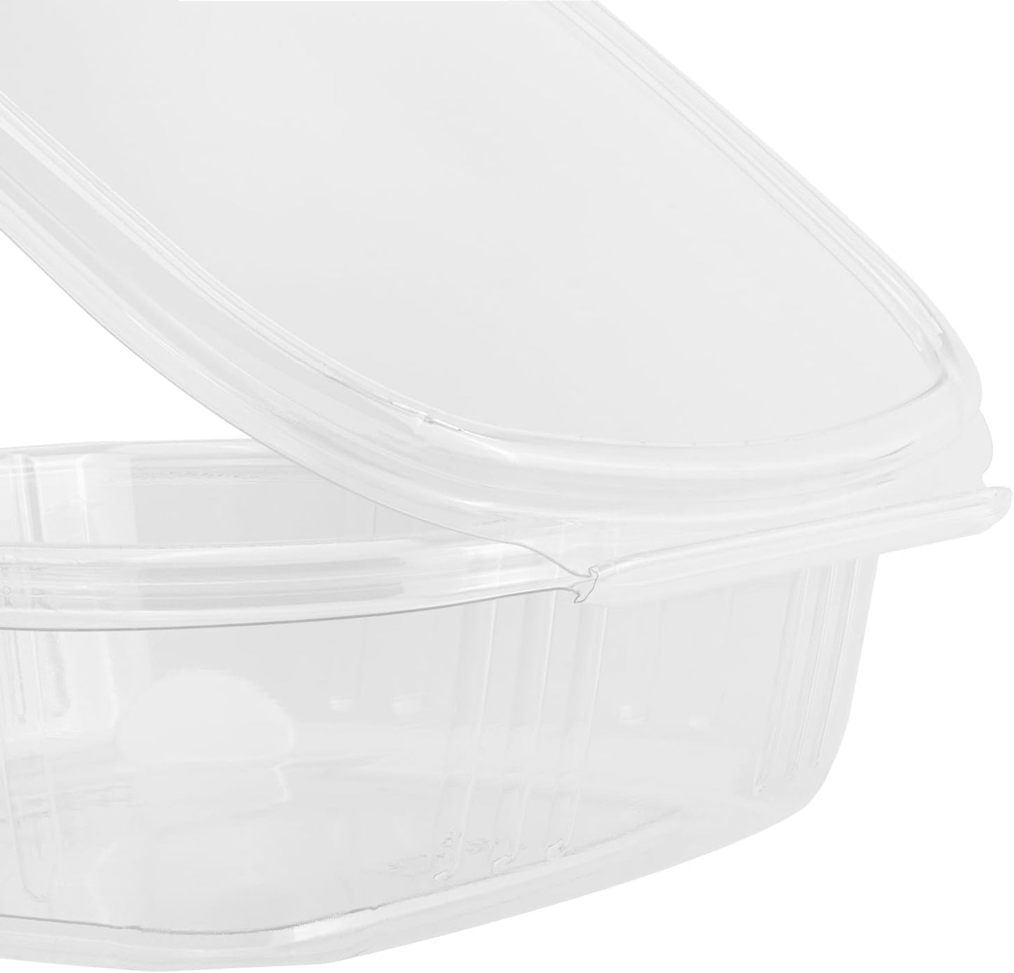 Karat 24oz - 200 ct PET Clamshell Square Deli Containers - For Pasta Salads, Fruit, Deli Sides, and Home Meal Prep - Clear Plastic Food Containers I 7.26"x6.2"x2.05"