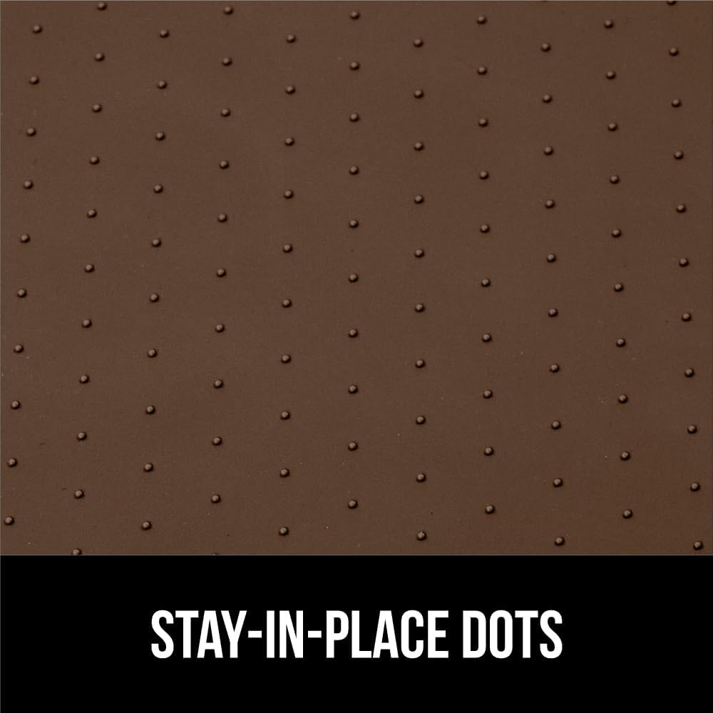 GORILLA GRIP Waterproof Silicone Under Sink Mat with Raised Lip for Kitchen and Bathroom, Cabinet Shelf Liner Stay in Place Mats Dishwasher Safe Drawer Liner, Organizer Tray, 19 x 22 in, Coffee