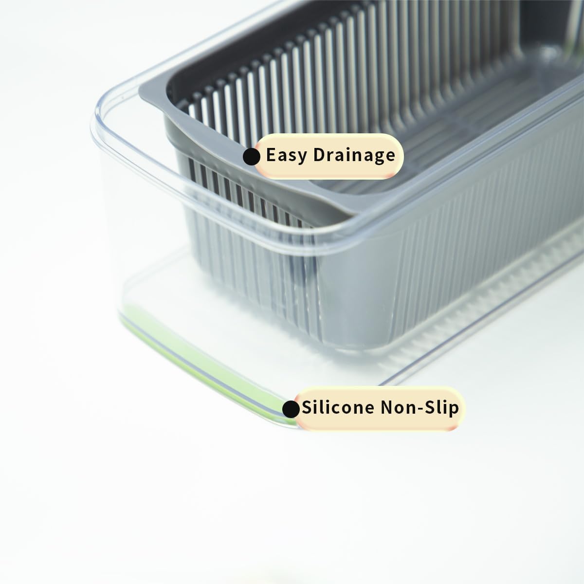 Vegetable Chopper Kit, Stainless Steel Blades, with Veggie Pusher, Grating & Pattern Cutting Blades, Catch Basin & Wash Basket, Safety Lock, Dishwasher Safe Kitchen Gadget (Black-White)