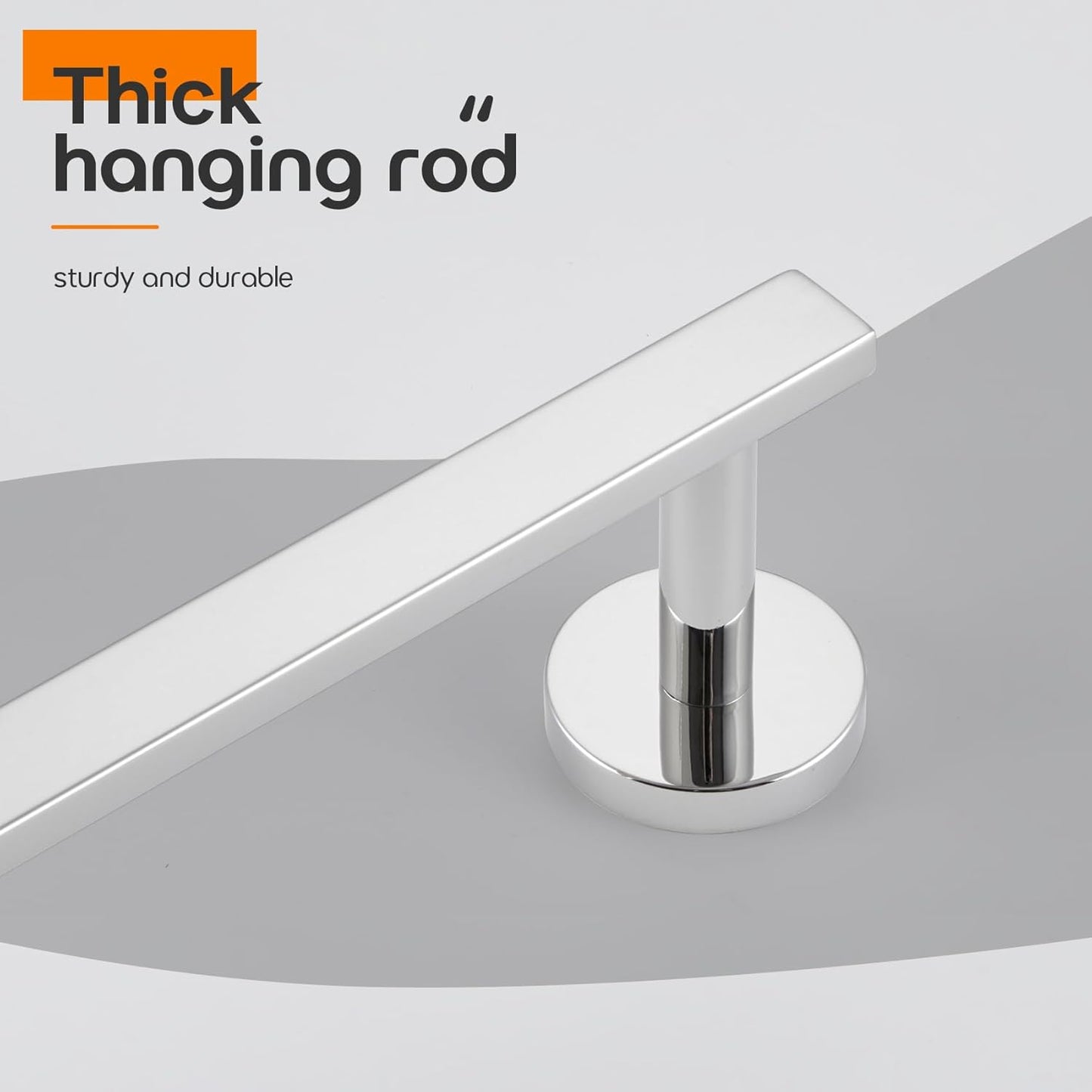 24 Inch Bathroom Towel Bar Bath Towel Rack Kitchen Towel Holder Towel Rails Wall Mounted SUS304 Stainless Steel 2 Pack Polished Chrome AN4001CH-L24-P2