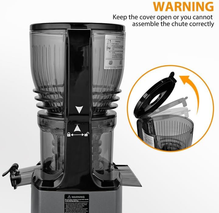 Pukomc Cold Press Juicer,5.8" Wide Feed Chute Juice Extractor Machine with 300W,Slow Masticating Juicer for Whole Vegetables & Fruits,High Juice Yield,Easy to Clean,Grey