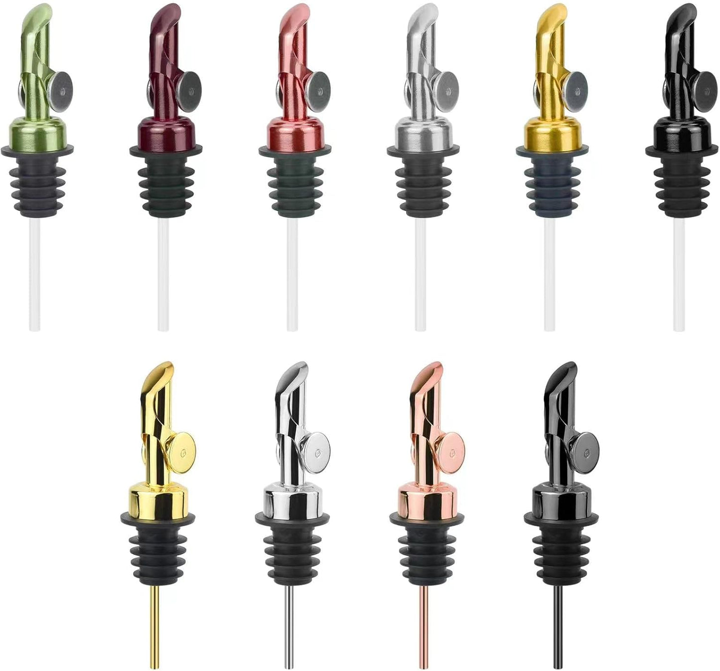 MEETSWEET Olive oil dispenser spout, pour spouts,304stainless steel automatic opening and closing spout, leak-proof, for olive oil, vinegar, wine and other liquid bottles (304) 4pcs…