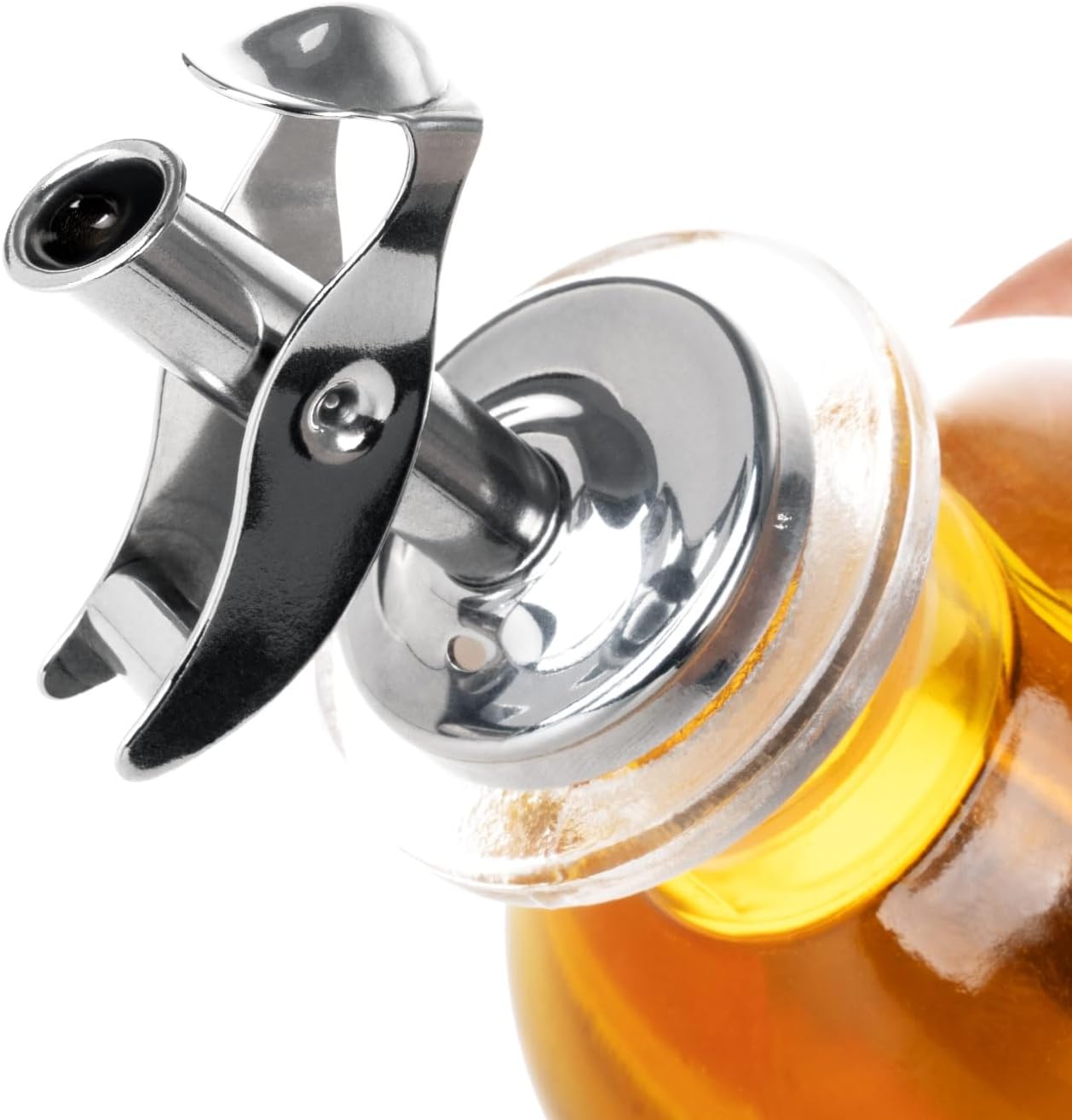 4 Pack Automatic Liquor Pour Spouts, Auto Flip Olive Oil Dispenser Spout, Pour Spouts for Liquor Bottles, Olive Oil Spouts, Bottle Pourers for Alcohol Wine Syrup Home Bar Accessories Silver