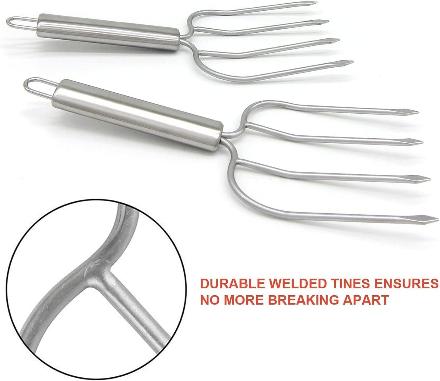 KAYCROWN Turkey Baster and Turkey Roast Lifters, Rubber Turkey Baster with 2 Marinade Needles & Stainless Steel Turkey Poultry Forks Set, Poultry Lifters