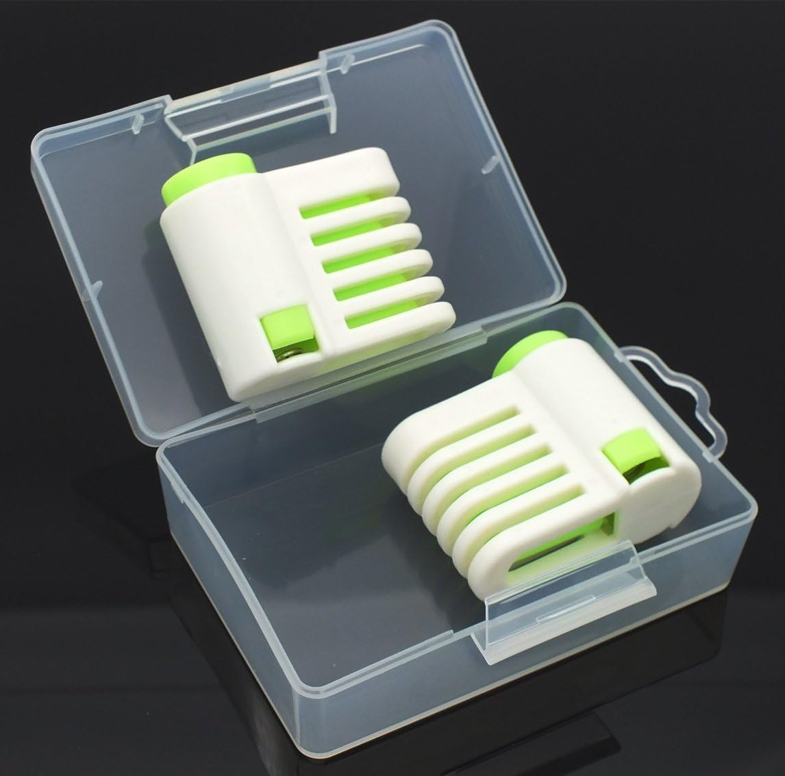 2PCS DIY Cake Slicer, Stratification Auxiliary, Bread Slice, Toast Cut, 5 Layers Leveler Slicer, Kitchen Fixator Tool (2, Green)