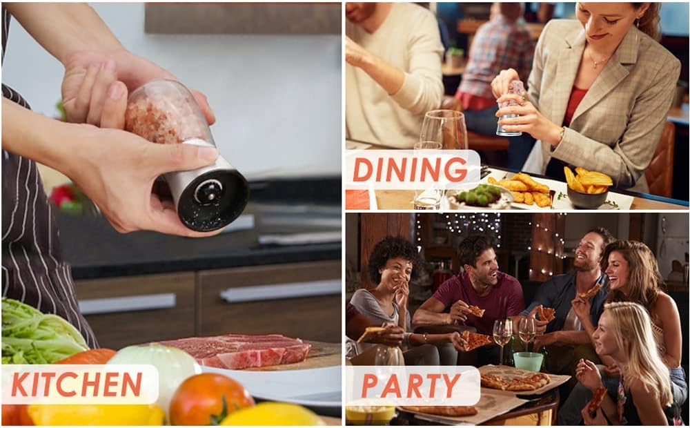 Original Stainless Steel Salt or Pepper Grinder - Top Spice Mill with Ceramic Blades, Brushed Stainless Steel and Adjustable Coarseness By Pepper Grinder (Single Package)