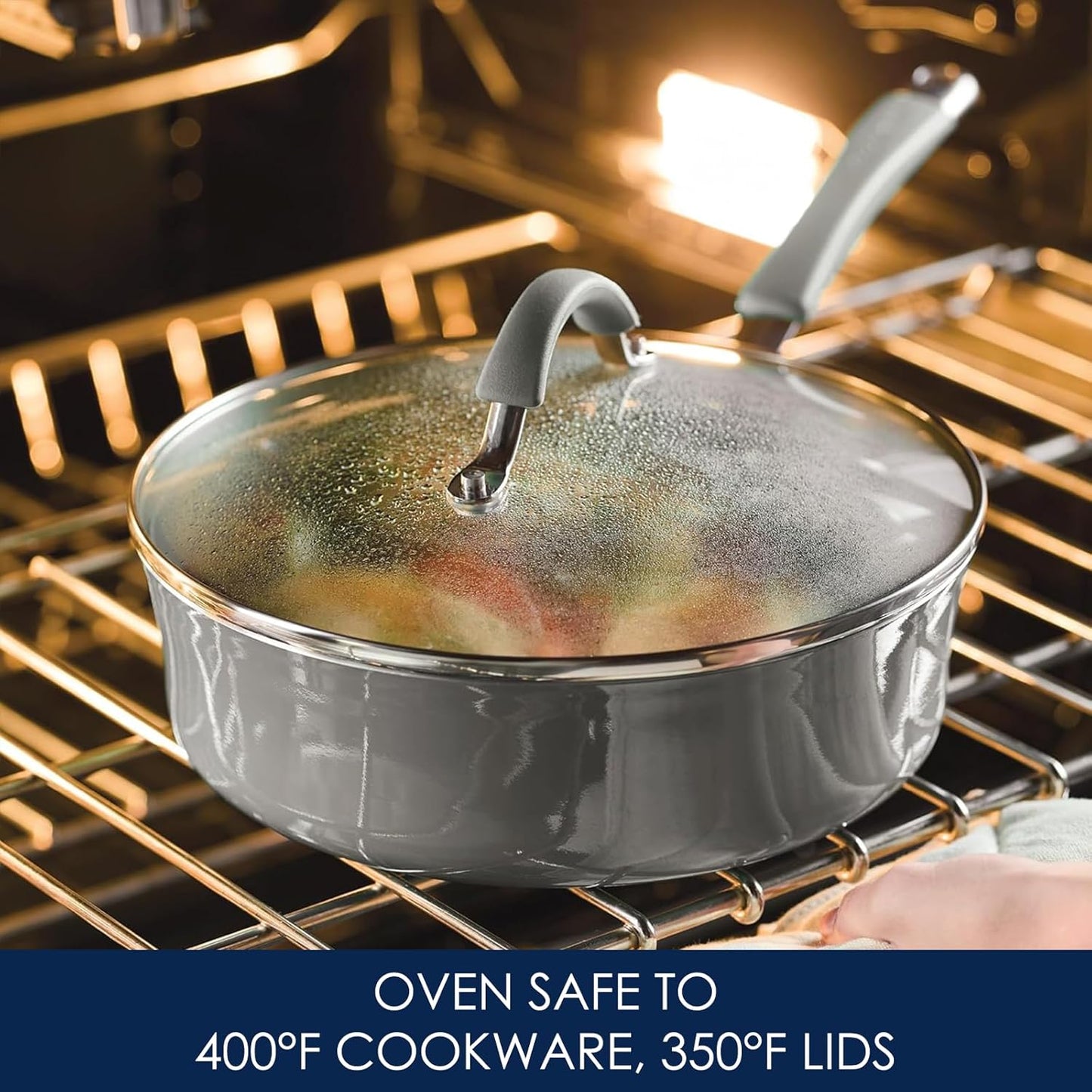 Rachael Ray - 16802 Rachael Ray Cucina Nonstick Cookware Pots and Pans Set, 12 Piece, Sea Salt Gray