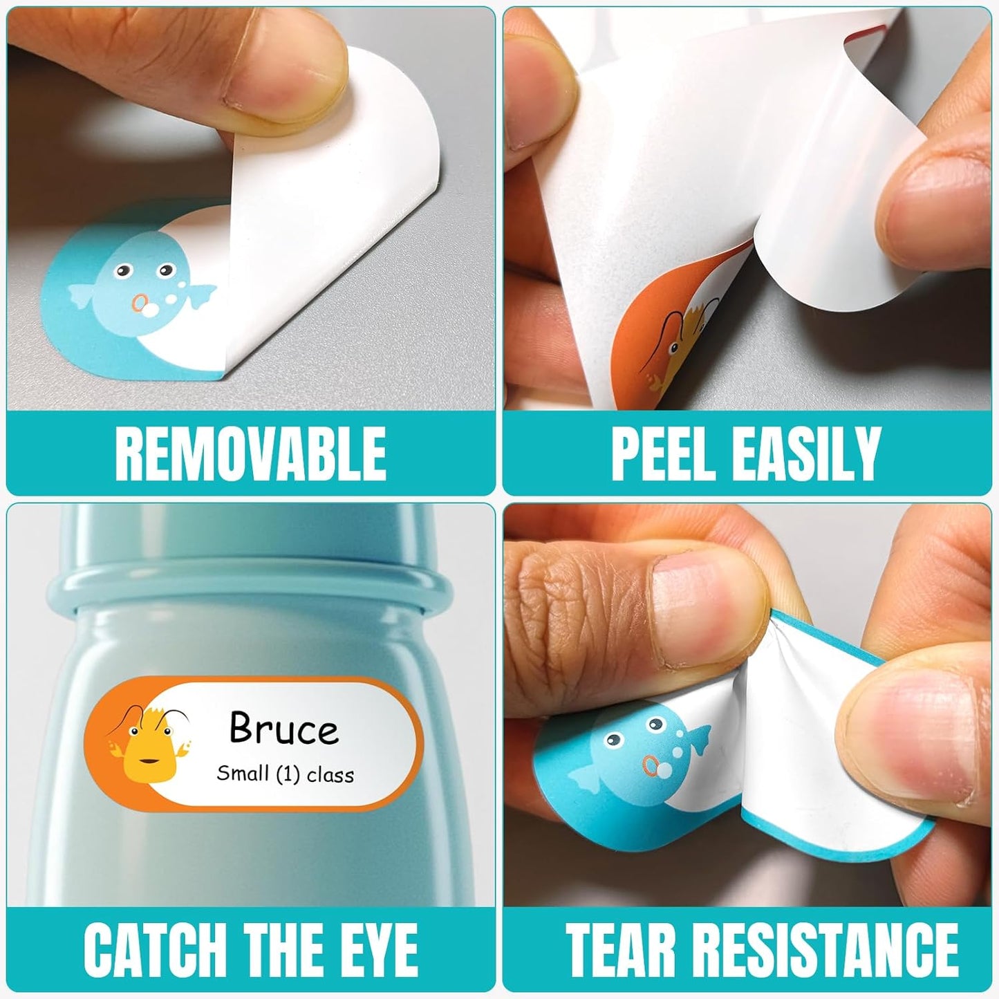 Kingtac 528 Pcs 1''x2.5''Milk Breast Bottle Labels,Baby Bottle Labels for Daycare,Food Grade Safety Stickers,Writable Label for Food Containers,Waterproof, Stain-Proof and Scratch-Resistant