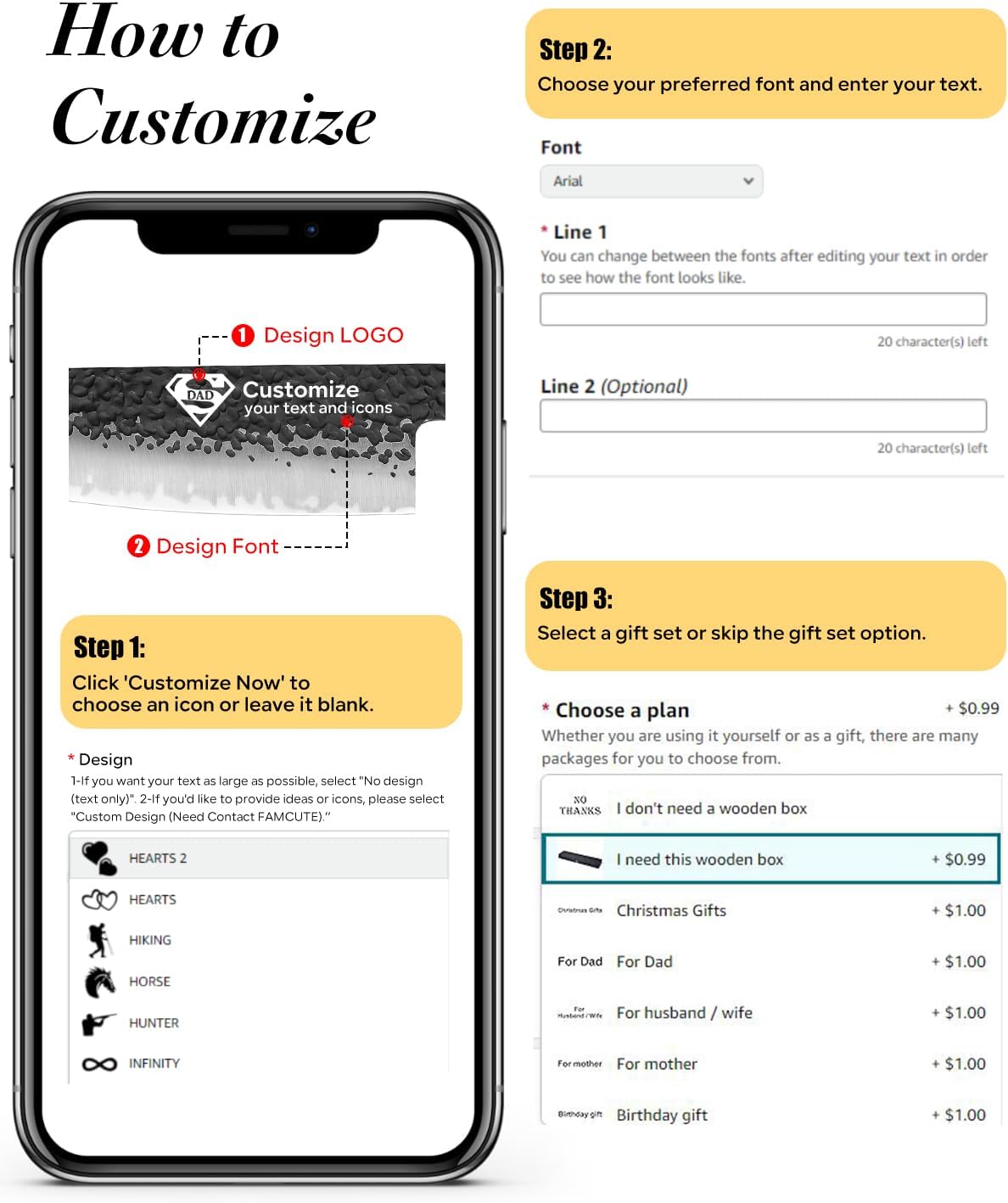 Personalized Gifts for Men Engraved Custom Japanese Knife, Hand Forged High Carbon Steel Chef Knife With Rosewood Handle, The Practical Birthday Gift for Your Loved Ones (Sandalwood Gift Box)