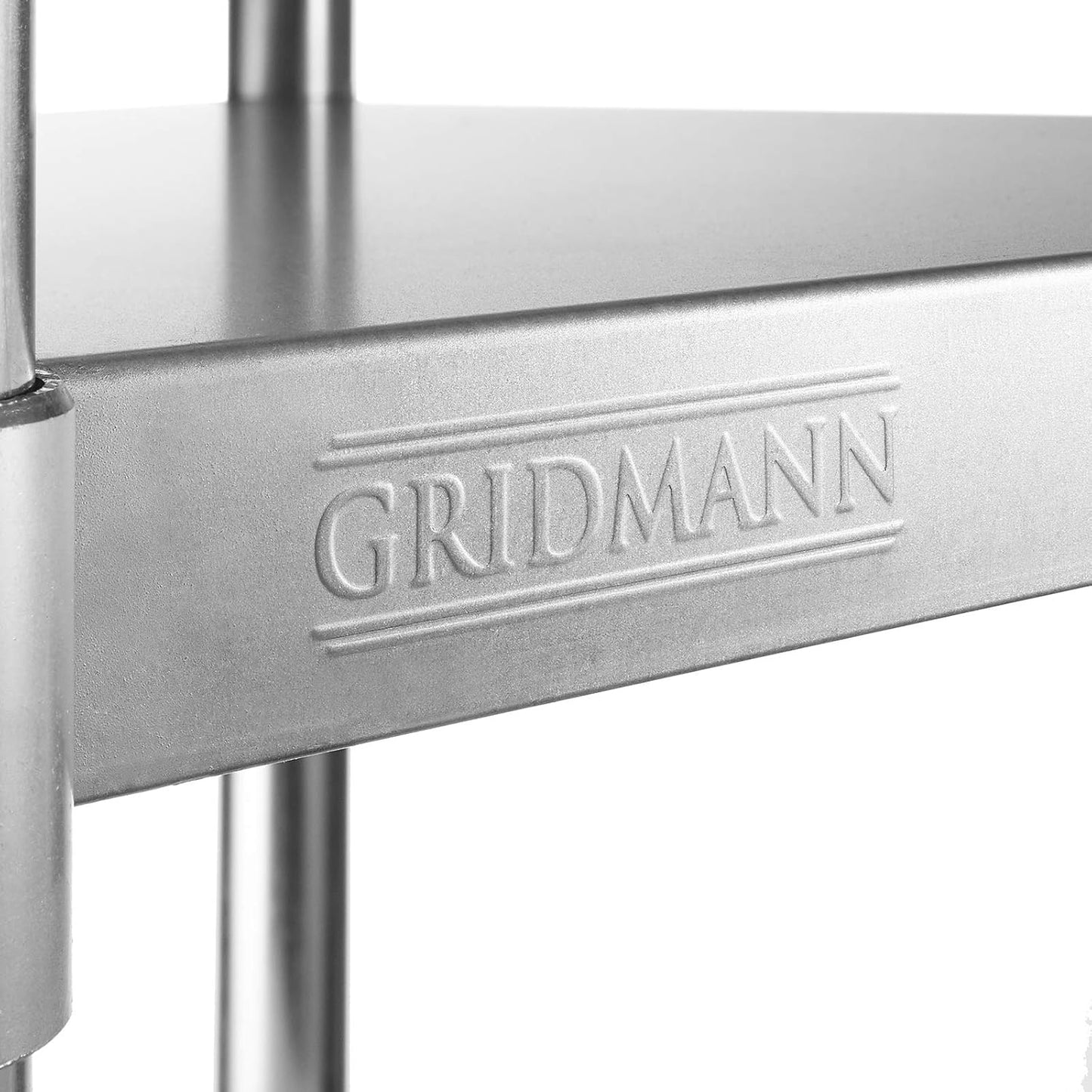 GRIDMANN Stainless Steel Kitchen Prep Table 30 x 24 Inches with Backsplash & Under Shelf, NSF Commercial Work Table for Restaurant and Home
