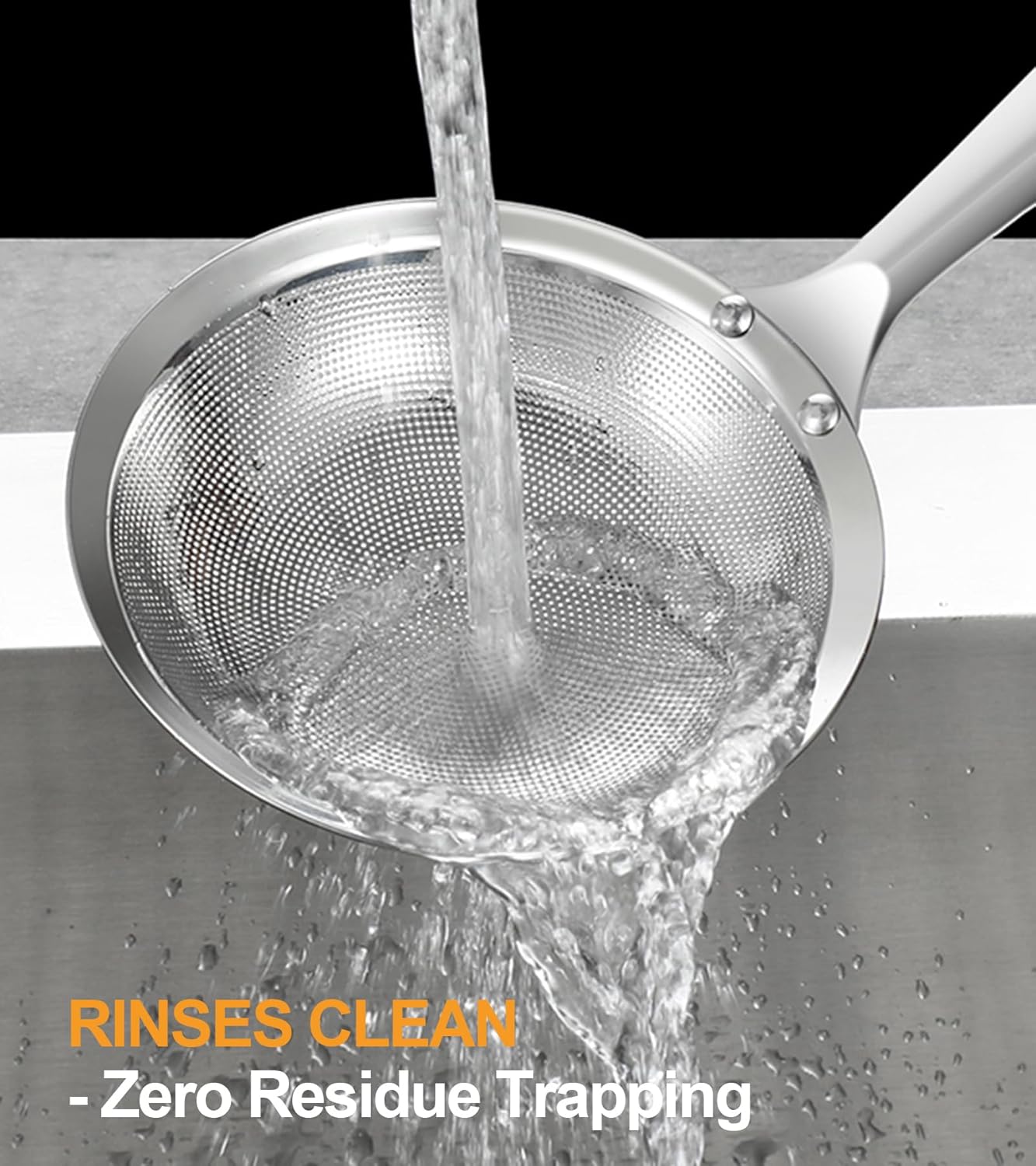 Filter Scoop Stainless Steel Fat Skimmer Spoon, Professional Skimmer Spoon Grease Filter Ladle, Oil Separator for Frying and Gravy, Commercial Kitchen Strainer (3.5 Inch & 4.3 Inch)