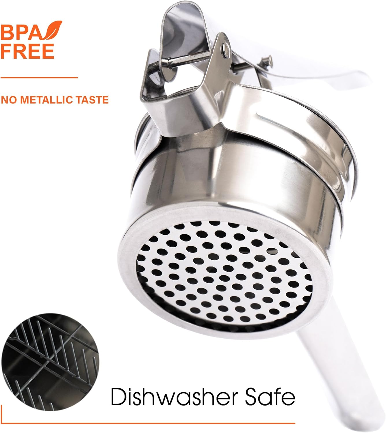 Potato Ricer with Stainless Steel Potato Peeler and 3 Interchangeable Discs | 15 oz Stainless Steel Potato Masher, Kitchen Gadget for Potatoes, Potato Ricer Kitchen Tool by Savver