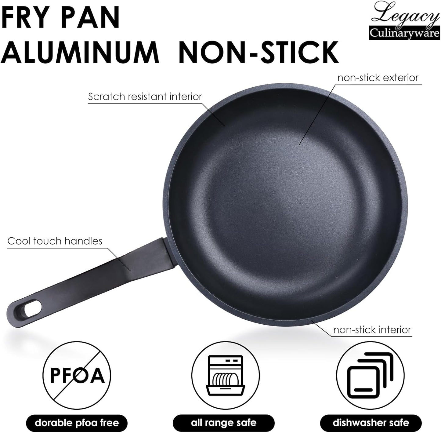 Nonstick Frying Pan Skillet,12 Inch Frying Pan Skillet,Egg pans,Omelette Pan,PFOA Free,Kitchen Pots Induction Pot,black