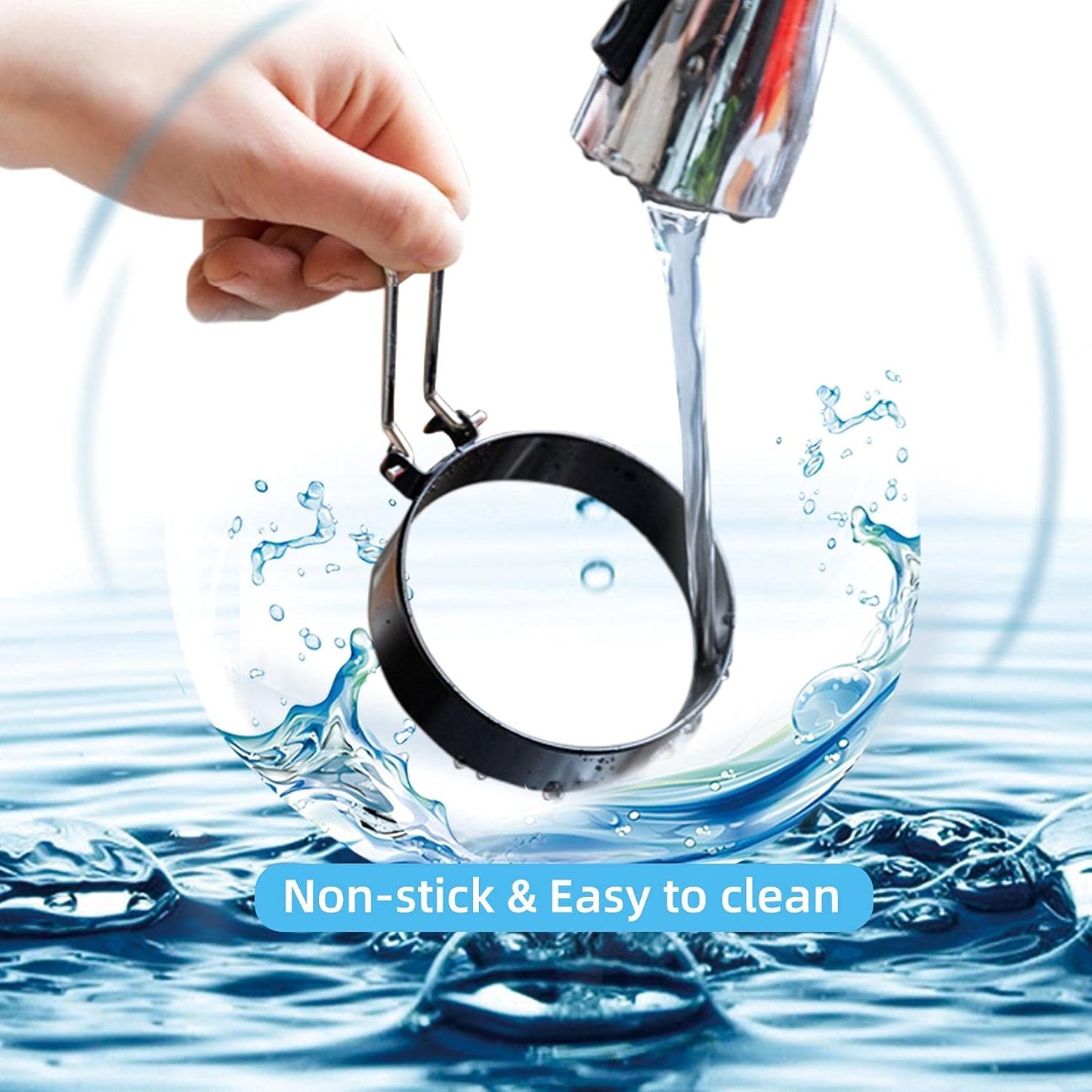 Stainless Steel Egg Rings for Frying Eggs(4 Pack) - 3.5" Round Non Stick Griddle Rings with Oil Brush, Egg Sandwich/Pancake/Cooking Molds, Breakfast Maker Accessories & Egg Separator