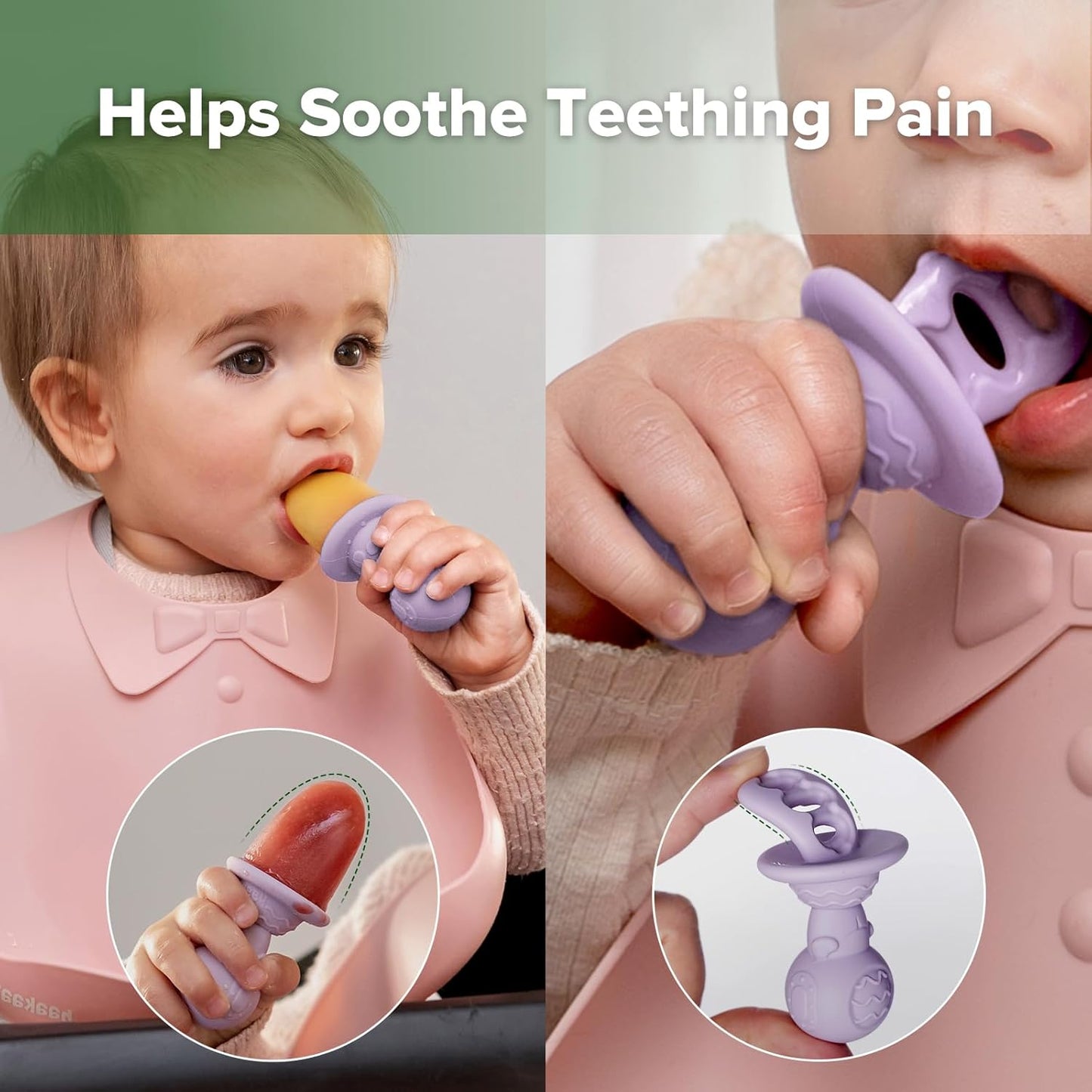 Haakaa Astronaut Ice Pop Mould Set β Mini Silicone Popsicle Molds with Sticks for Kids, Ice Pop Maker with Anti-Choke Astronaut Handles, Ice Cream & Frozen Treat Molds