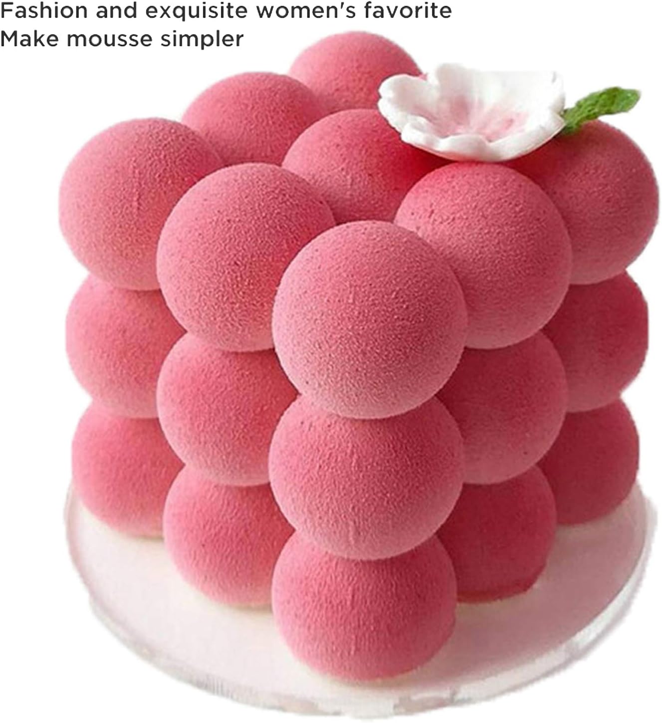 OCPO KITCHEN Bubble Silicone Baking Mold, Silicone Candle Mold, French Dessert Molds for Mousse Cake Pastry Chocolate Pudding Jelly Cheesecake Ice Cream, Cube Shape (6-Cavity)