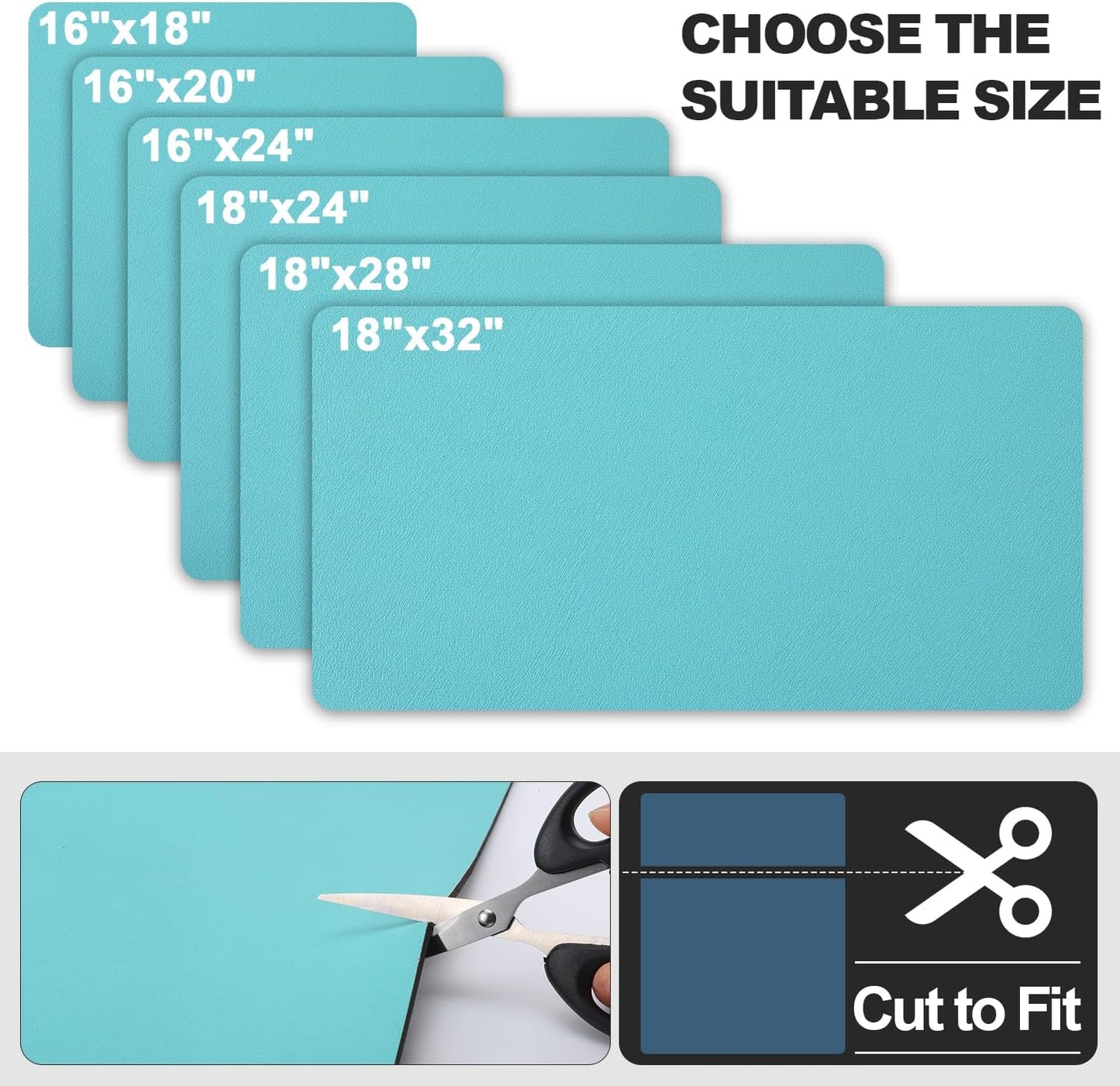 Dish Drying Mat for Kitchen Counter | Coffee Bar Mat for Countertops | Heat Resistant Drainer Mat with Non-slip Rubber Backed | Hide Stain Kitchen Absorbent Draining Mat | Turquoise 18"x32"