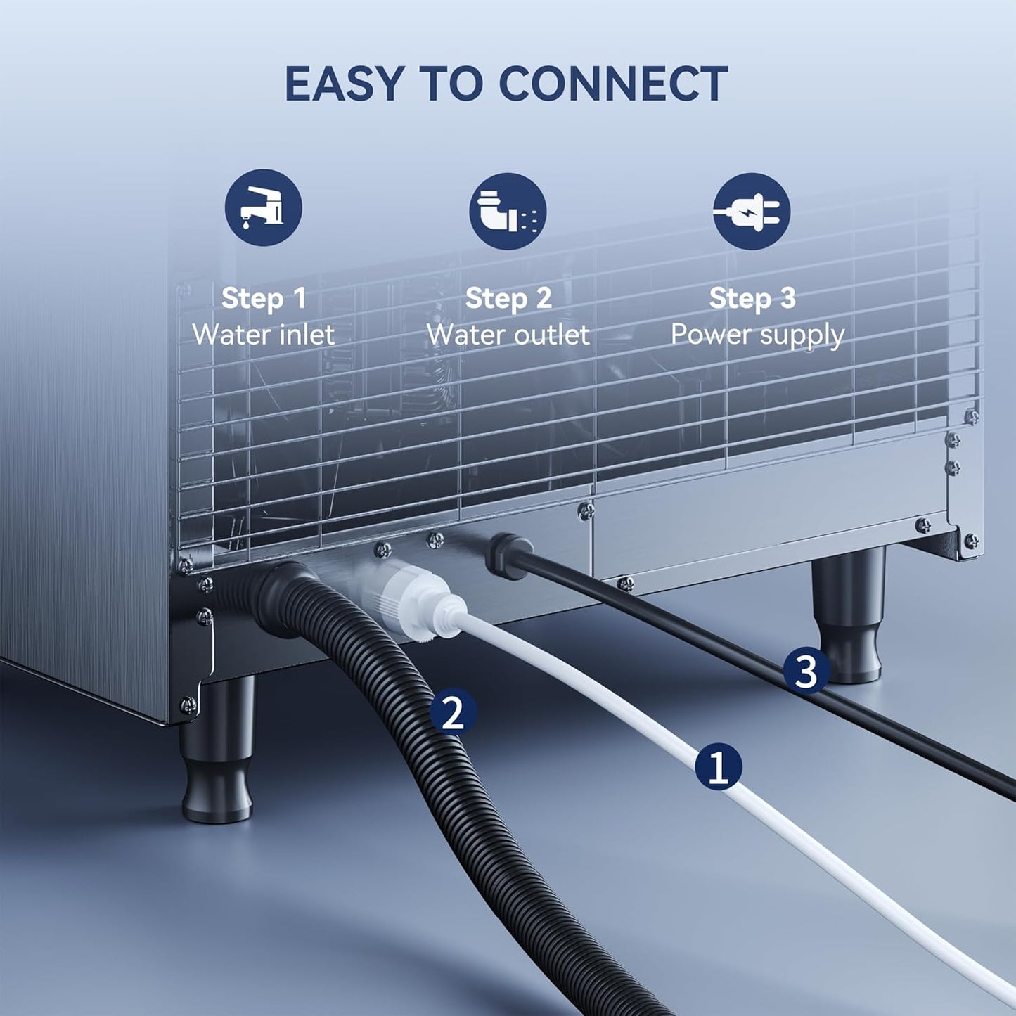 150 lbs/24H Commercial Ice Maker Machine,45 Cubes/6mins, 35 lbs Ice Storage Capacity, Under Counter Ice Maker Self Cleaning, Stainless Steel Freestanding Ice Maker for Home Bar Restaurant