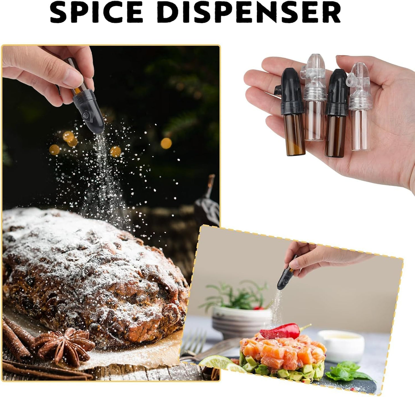 Mini Salt and Pepper Shakers Spice Storage for Outdoor Activities Traveling Cooking (2.67" x 0.59")