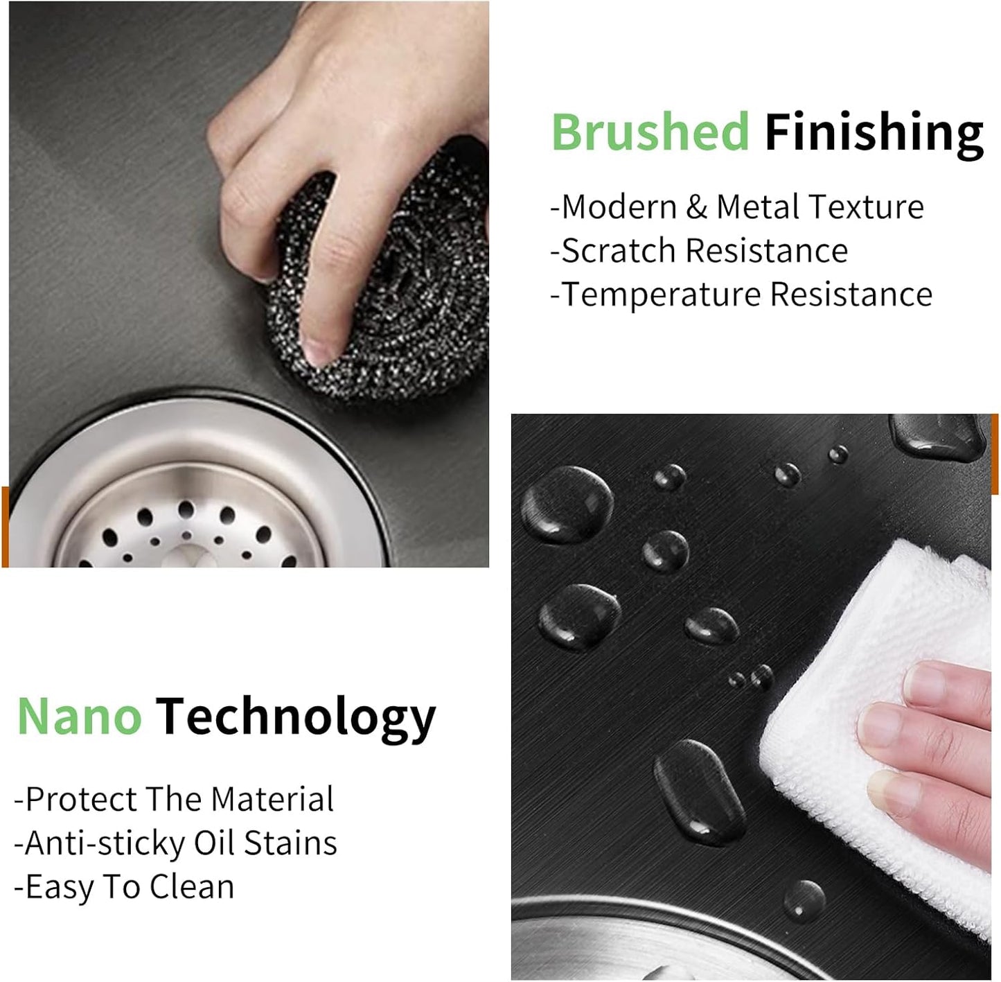 Black 33x22 Inch Stainless Steel Kitchen Sink - Drop In Modern Single Bowl Topmount Kitchen Sink With Silicon Mat,Drain Strainer Set Offering Large Basin Compatibility With Various Kitchen&Bar Style