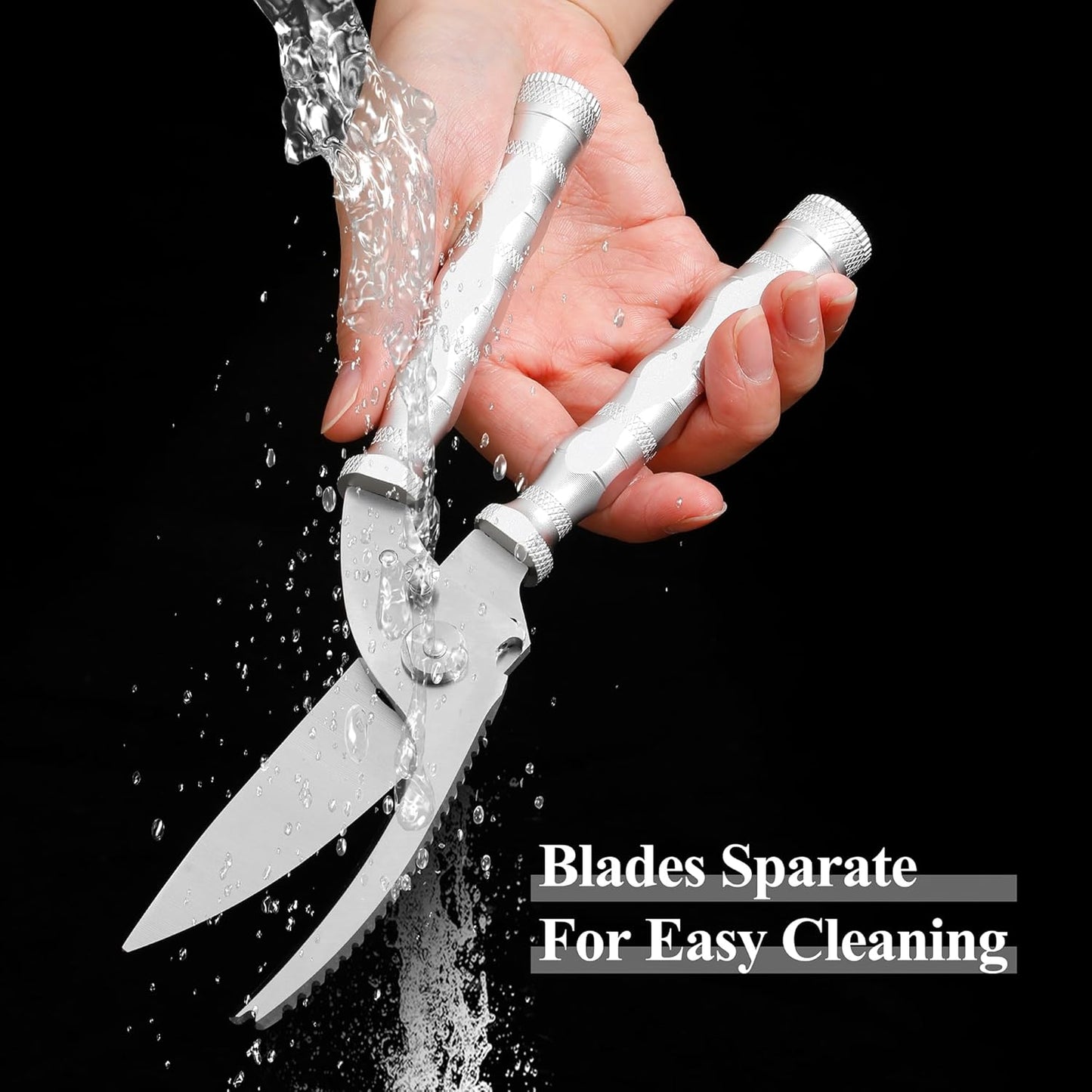 WILDMOK Heavy Duty Poultry Shears - 8.5 Inch Multi-function Stainless Steel Poultry Outdoor Shears, Ultra Sharp Kitchen Scissors for Outdoor Camp, White