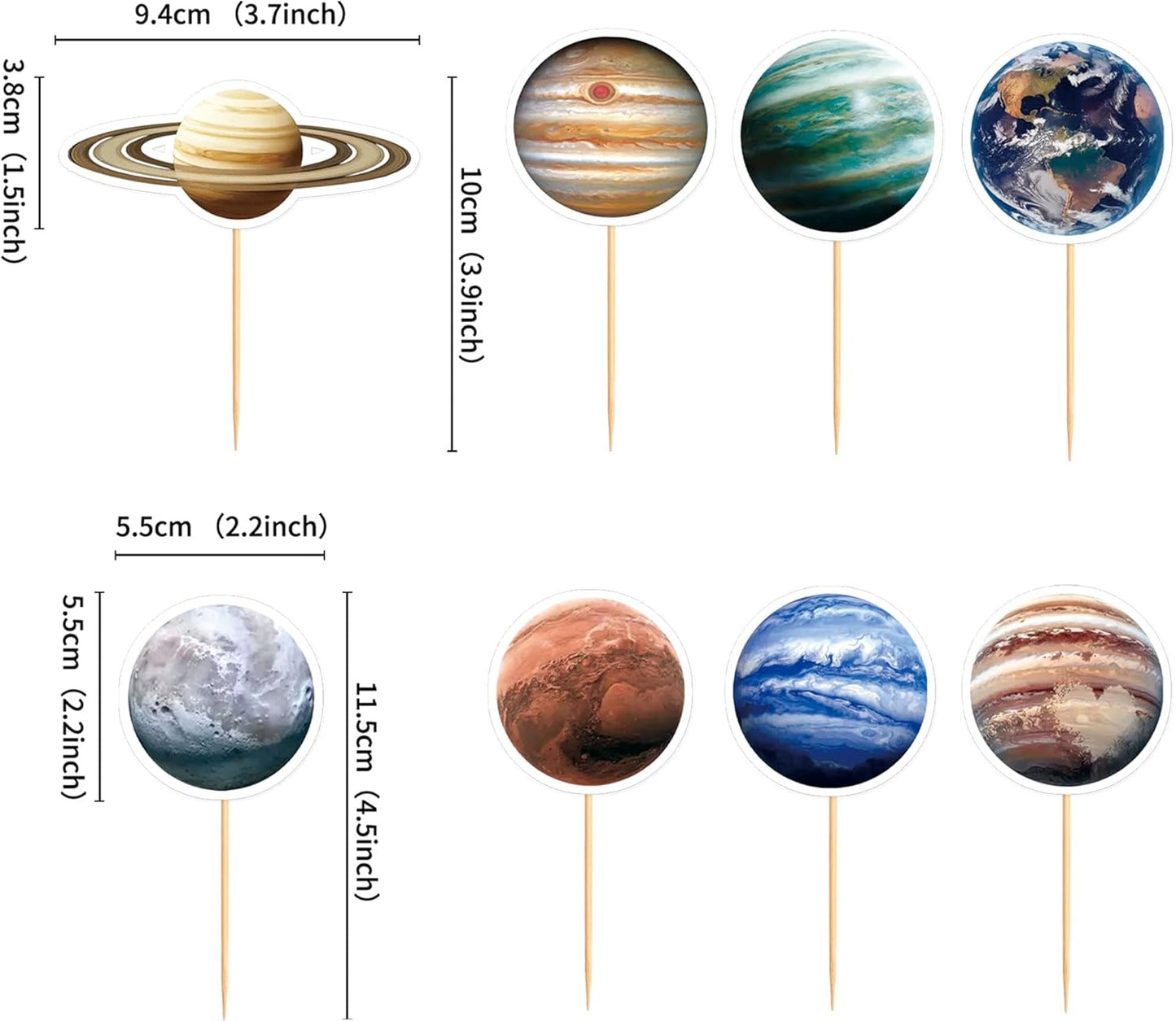 40PCS Space Cupcake Toppers Solar System Galaxy Universe Cupcake Picks Outer Space Theme Boys Girls Baby Shower Birthday Party Cake Decorations Supplies
