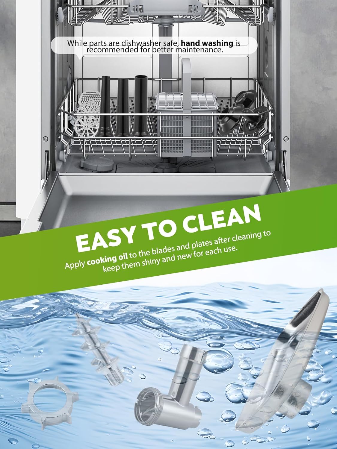 Meat Grinder Electric 3200W Heavy Duty Meat Mincer Chopper Machine Touch Control Multifunctional with Cutting Blade 3 Grinding Plates 3 Sausage Stuffers Kubbe Kit for Household&Commercial