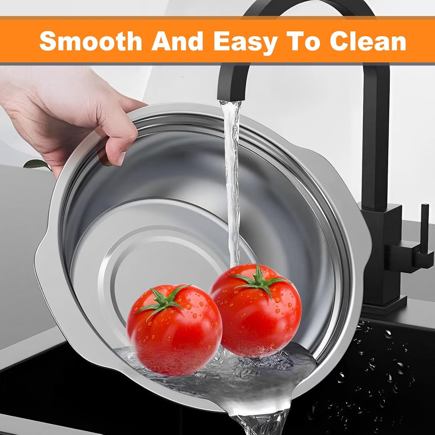 Stainless Steel Microporous Colander for Kitchen, 3.5QT Large Capacity, Colander and Bowl Set of Two, Stainless Steel Drain Basket with Mixing Bowl, for Washing Fruits and Vegetables (10.4×9.1inch)