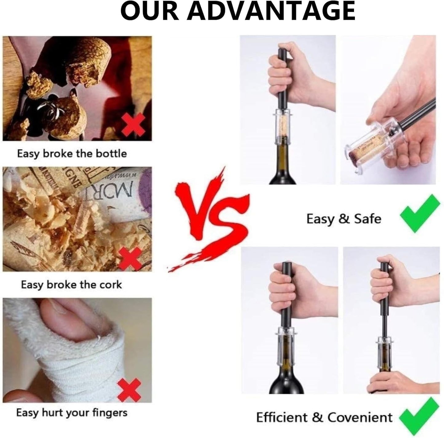 Wine Air Pressure Pump Bottle Opener Set,Simple Wine Pump Cork Remover Corkscrew,Efficient Corkscrew Bottle Opener,Easy Screw Out Tool, Perfect Wine Gift For Wine Lovers. (5)