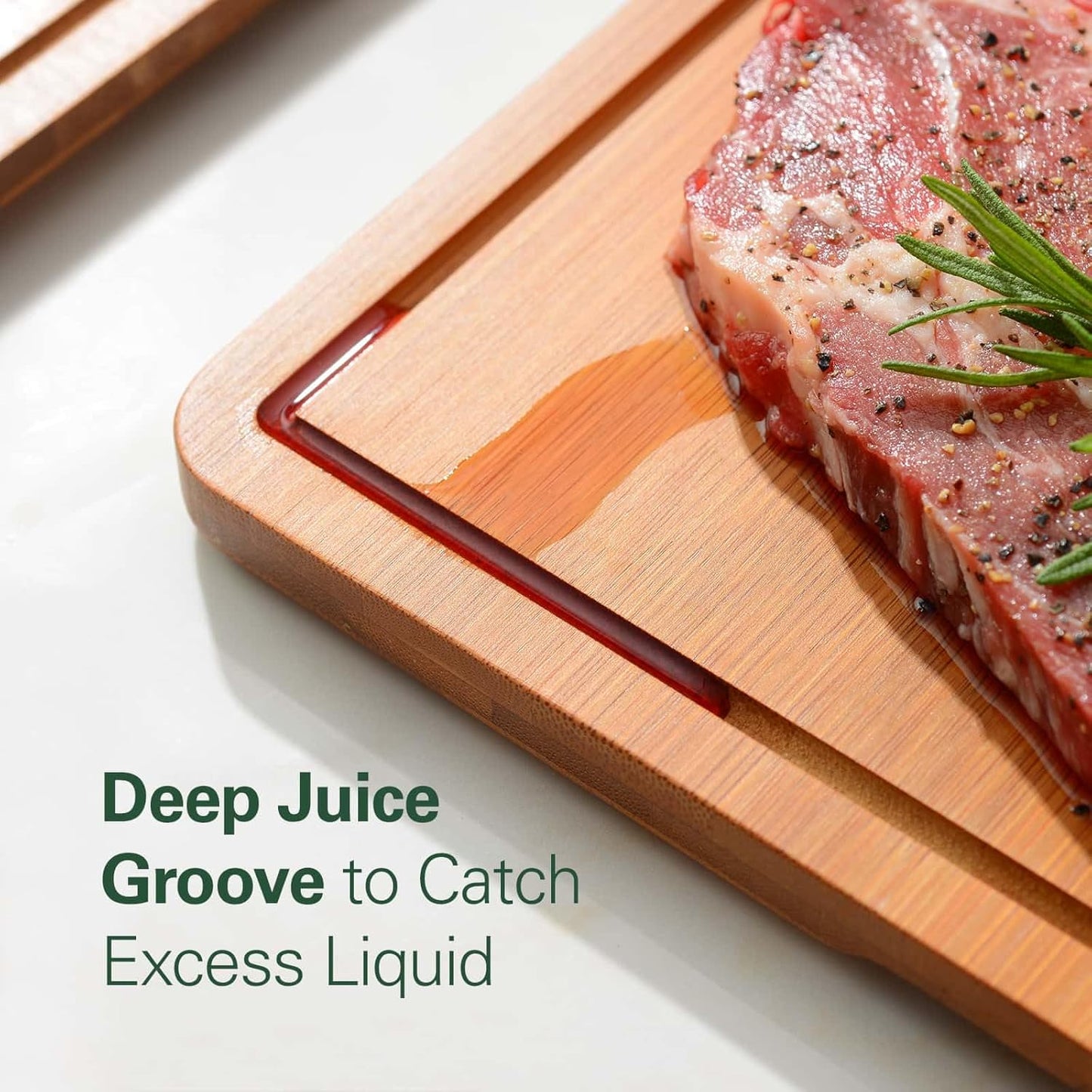 Bamboo Cutting Boards for Kitchen, Large Wood Cutting Board Set with Juice Grooves and Handles, Multi-Size Charcuterie Boards for Meat Vegetables Fruits, Great for Meal Prep, Serving & Gifting