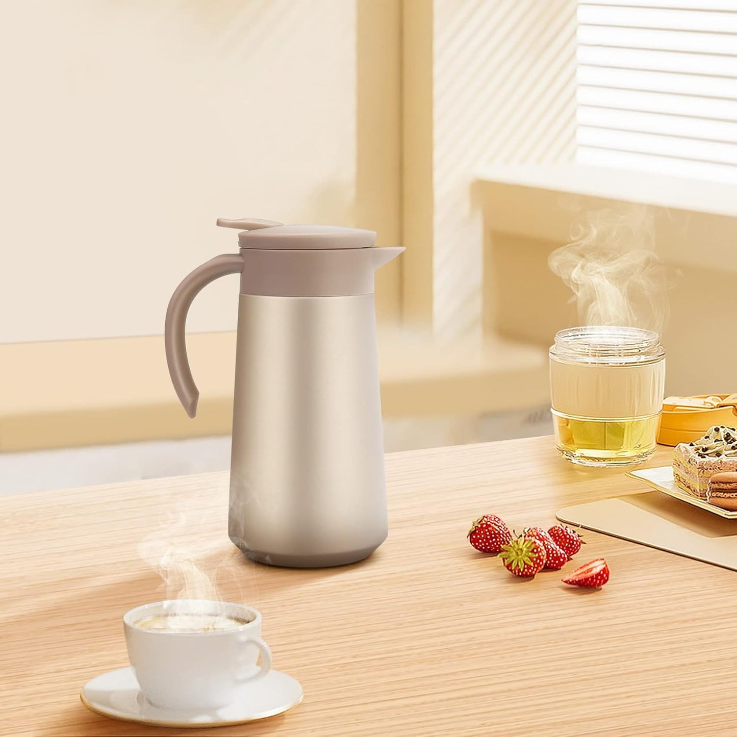 28oz Coffee Carafe Airpot Insulated Coffee Urn Stainless Steel Vacuum Thermal Pot Flask for Coffee, Hot Water, Tea, Hot Beverage