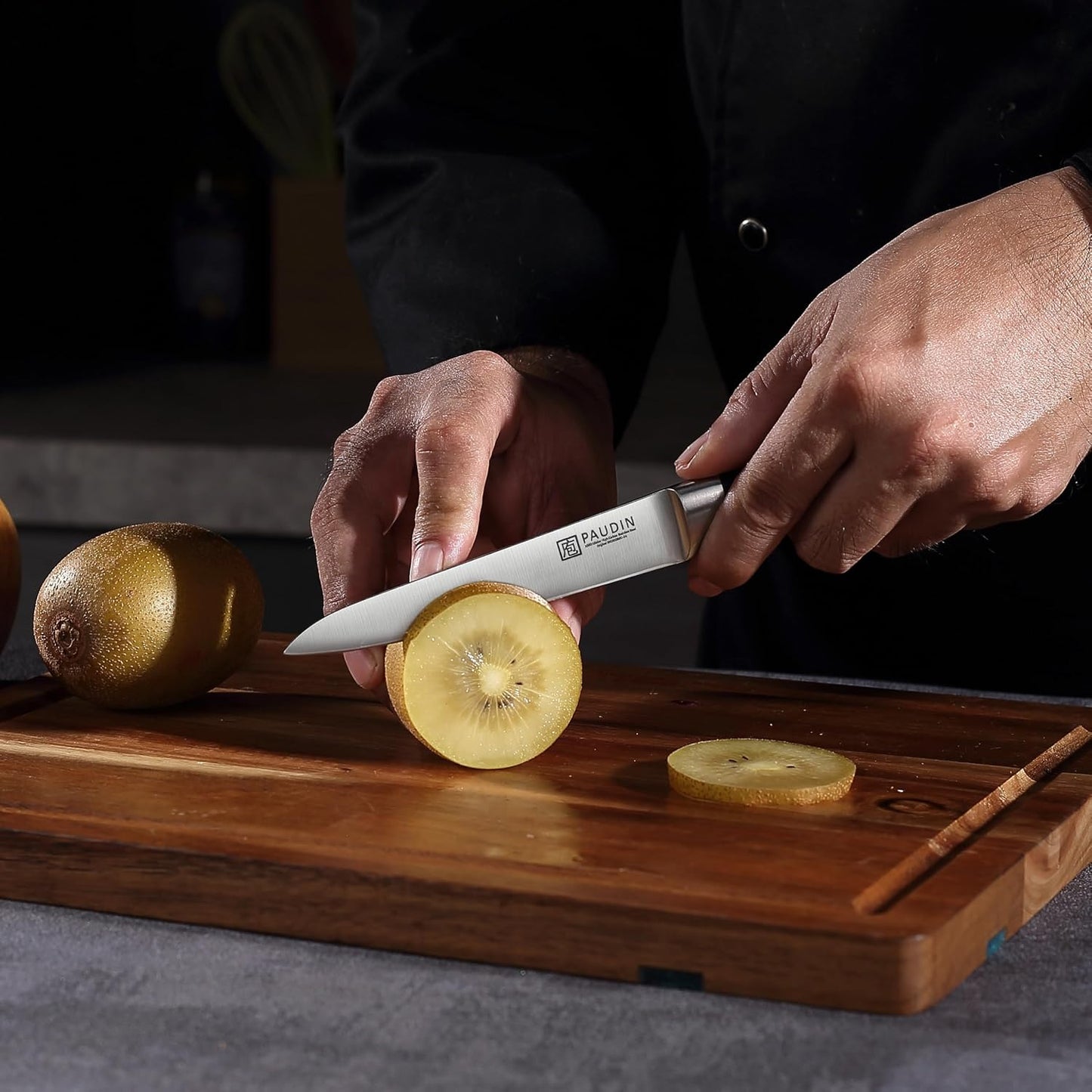 PAUDIN Utility Knife, Switzer Chefs Knife 5 Inch, Ultra Sharp High Carbon Stainless Steel Paring Knife, Multipurpose Kitchen Knife for Fruit and Vegetable Cutting with ABS Handle, Premium Gift Box