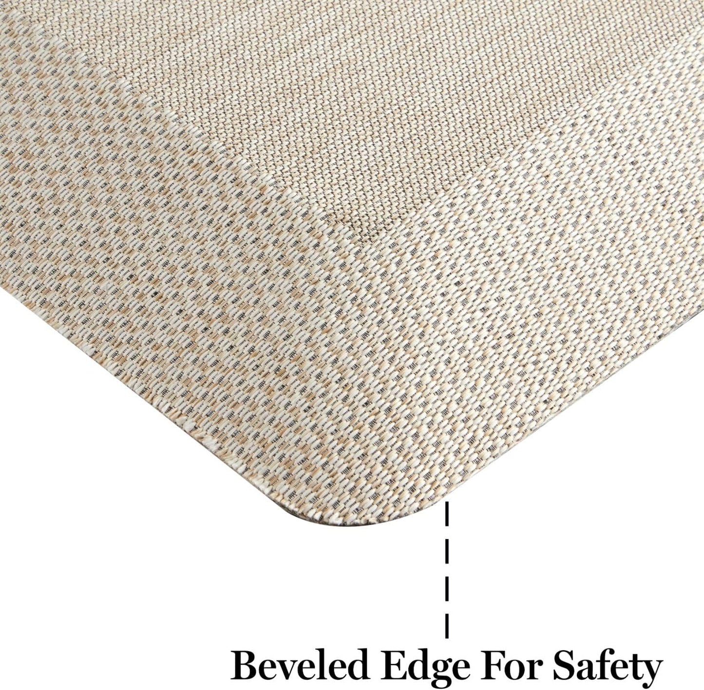 Martha Stewart Mira Modern Heathered Anti-Fatigue Air-Infused Kitchen Mat, Beige, 19.6"x32"