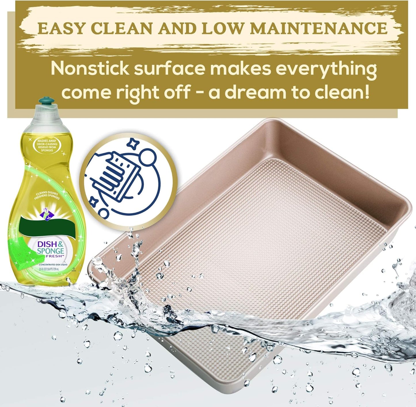 Ultra Cuisine 9x13 Inch Cake Baking And Brownie Pan - Easy Cleaning And Low Maintenance - Elevated Non-Stick Even Baking Experience - Food Safe Coating - Bake Like A Pro For A Lifetime