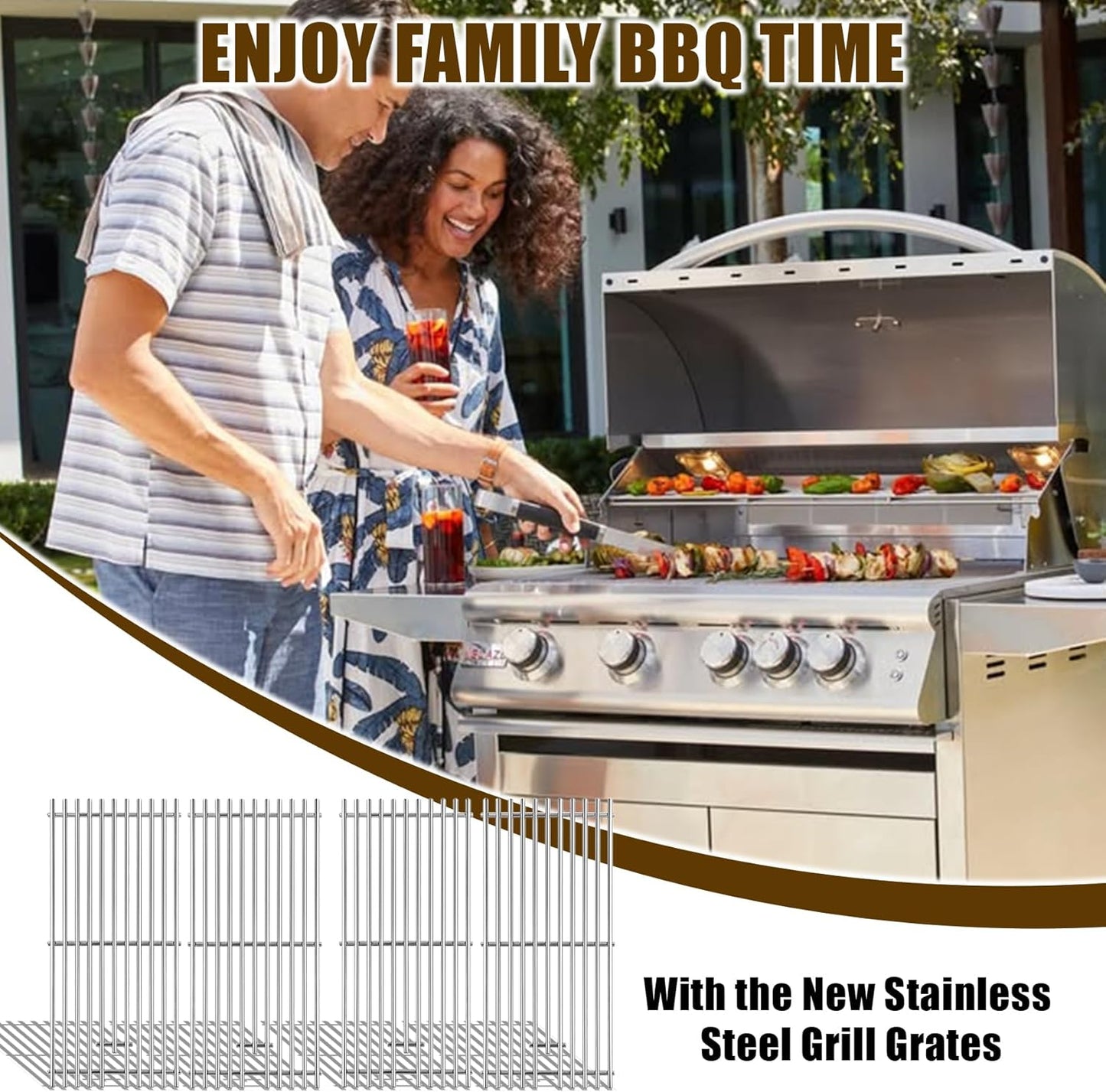 SafBbcue RJC008P RJC32A Grates Grill Replacement for RCS Summerset and Blaze Grills Stainless Steel Cooking Grids for RCS RJC32A RJC32AL Summerset Sizzler 32" Blaze 32" 4 Burner Grills BLZ-4LTE2-NG