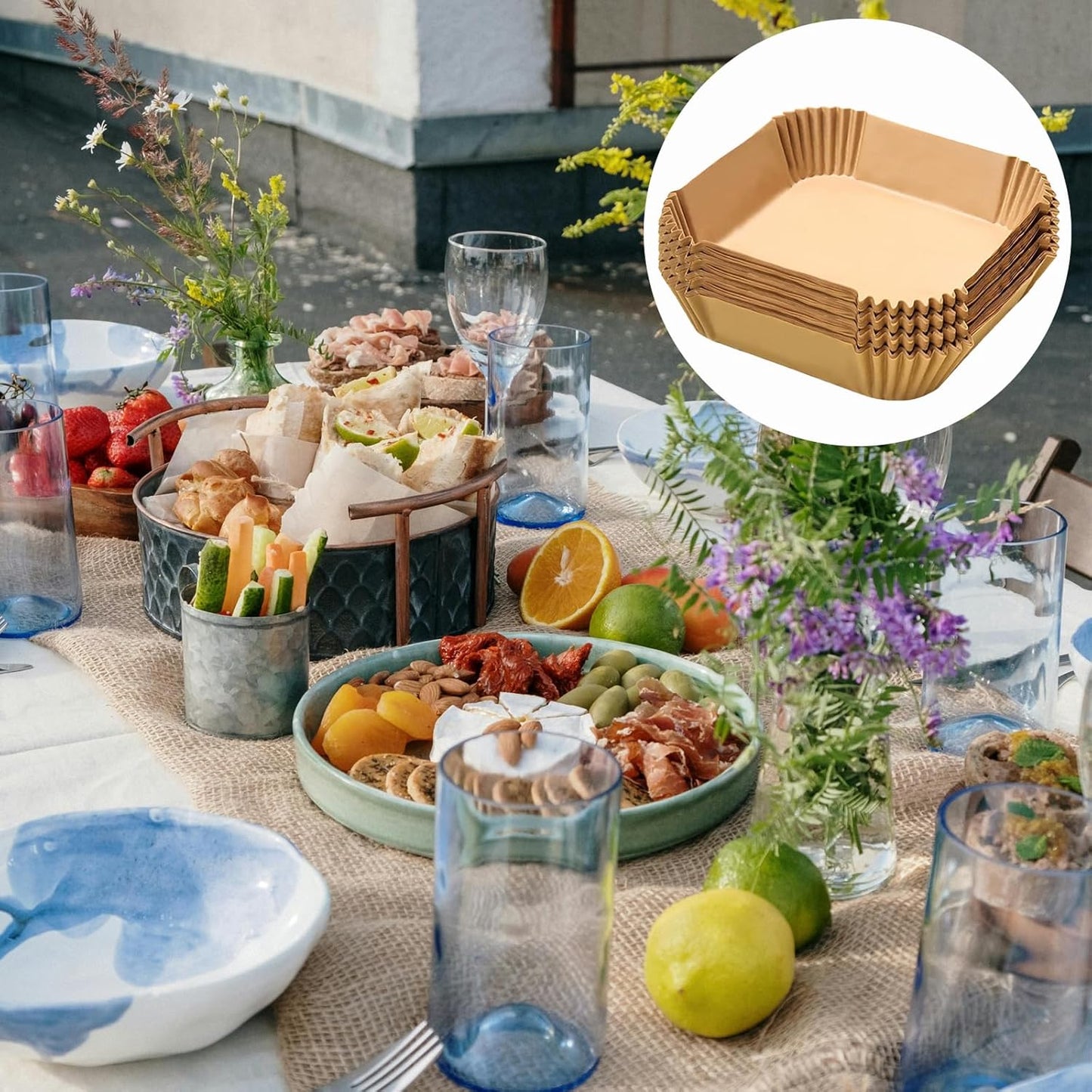 200PCS Air Fryer Liners Disposable,Victoyaw 8 Inch Square Air Fryer Parchment Paper Liners for 2-5QT Air fryer,Non-Stick Waterproof Airfryer Paper Liner