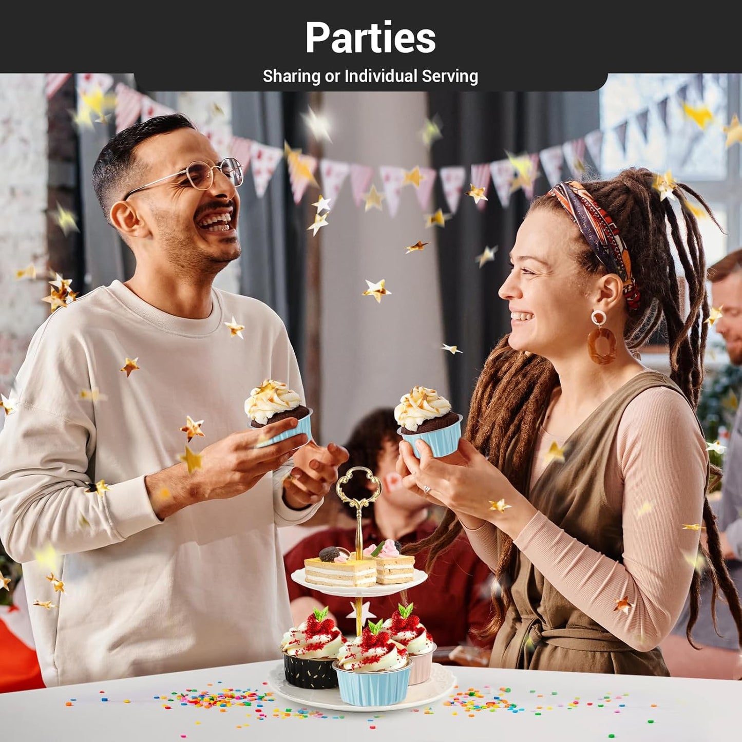 EUSOAR Aluminum Pans with Lids, 30pcs 5oz 125ml Disposable Aluminum Foil Muffin Liners Ramekins Cupcake Baking Cups, Disposable Foil Baking Cups Containers Mini Pie Creme Brulee Pans