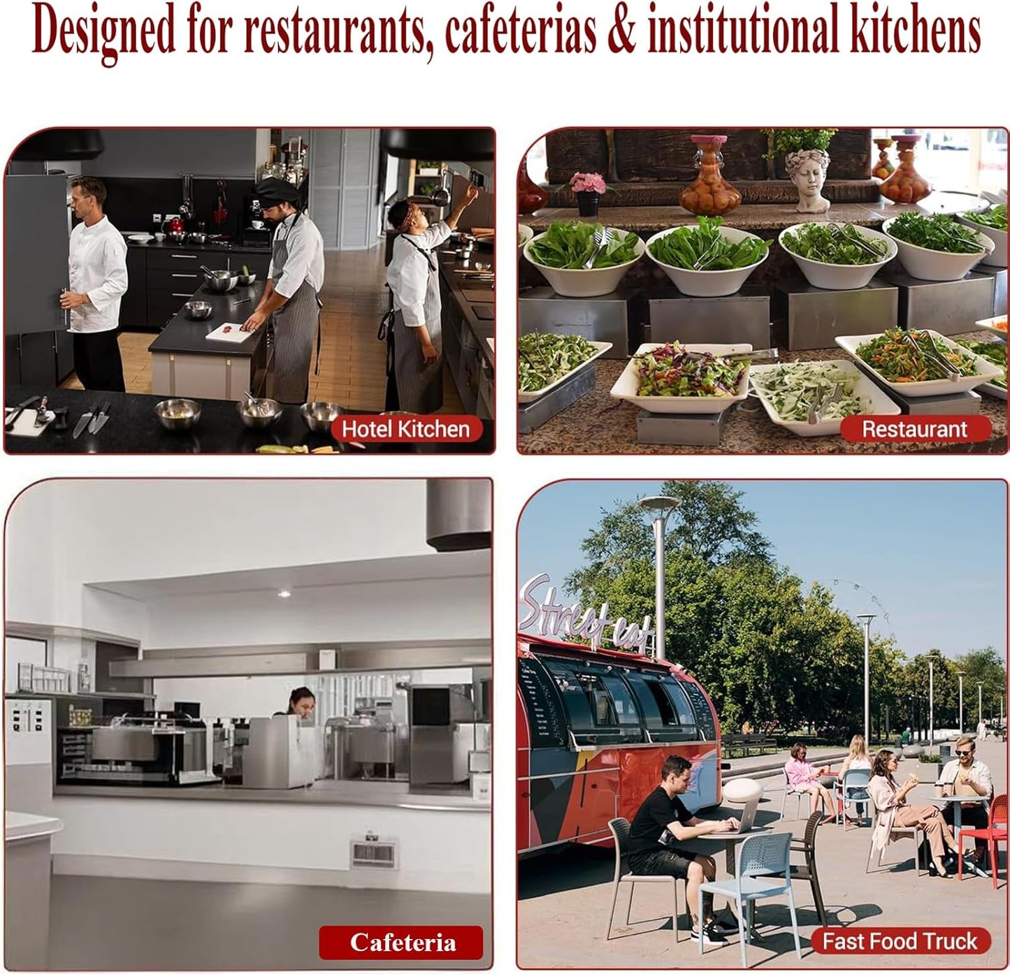 Commercial Electric Food Processor 550W – Heavy Duty Vegetable Chopper Machine – Stainless Steel Body & Blades – 120Kg/H High Capacity – for Restaurant & Kitchen Use (110V)