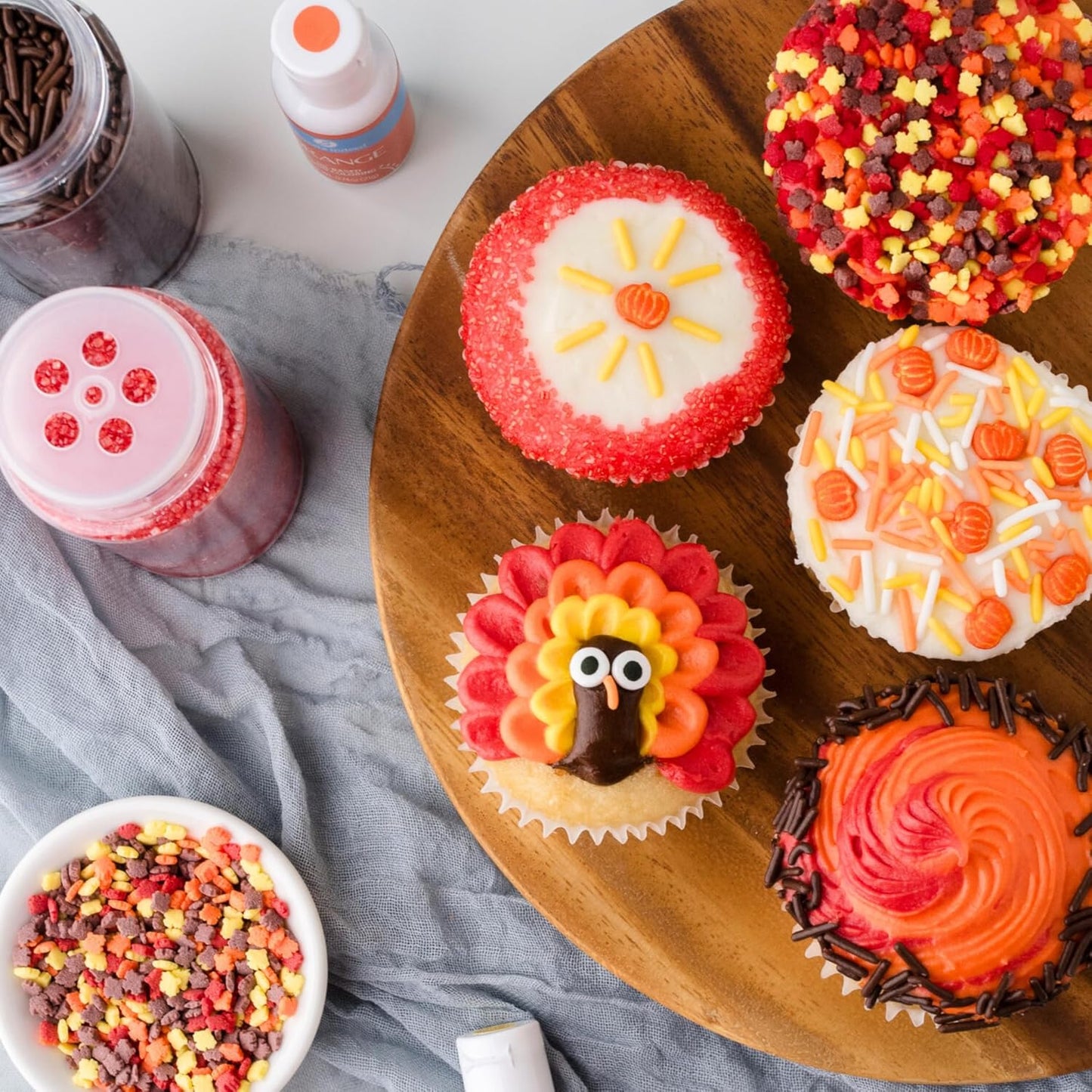 Sweets Indeed Sprinkles, Fall Sprinkles, Leaf Shapes, 4 pack, 11.57 ounces, Edible Sprinkle Mix, Perfect for Cake Decorations, Baking, Ice Cream, Cookies, Cupcake Topper (Fall)