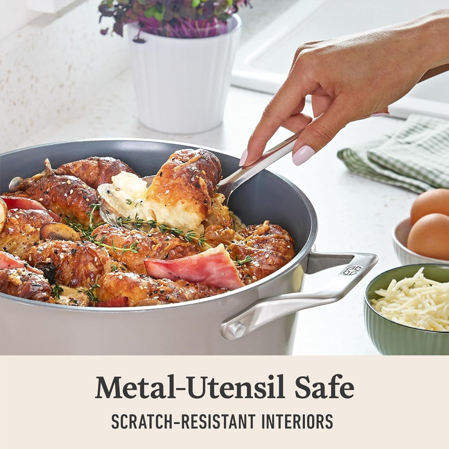 Calphalon® Premier Ceramic Nonstick 7-Qt. Dutch Oven with Lid, Mushroom Grey