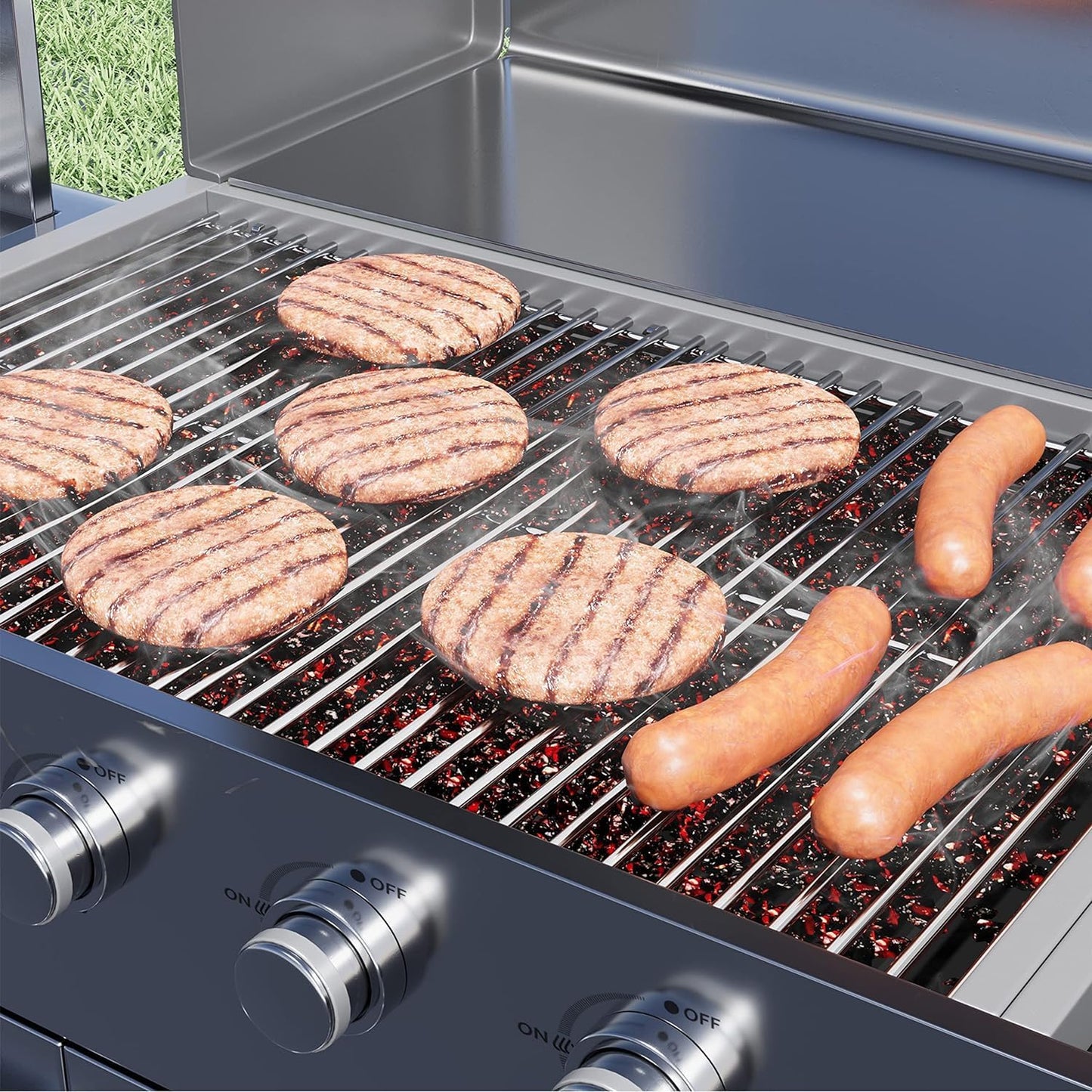 18.7" Cooking Grates for Weber Genesis GS4 Genesis II E-410, E-415, E-435, Genesis II LX E-440 Series Gas Grills, Heavy Duty Stainless Steel Grill Grates for Weber 66089 66097