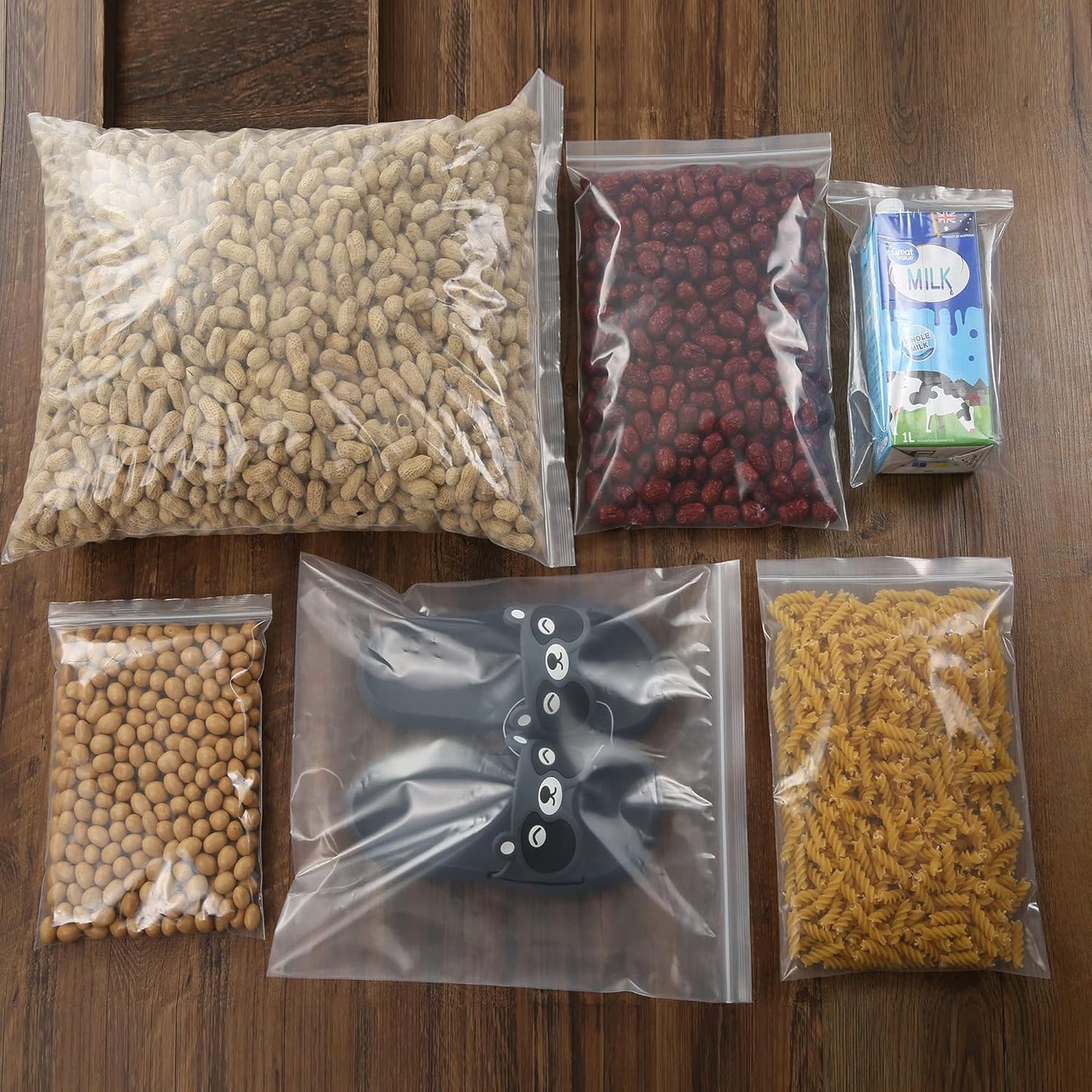 100PCS 6" x 9" Thick 3 Mil Clear Zip Seal Lock Poly Bags Reclosable Plastic Bags With Zipper for Photo Cards Envelopes Snacks Seeds Storage