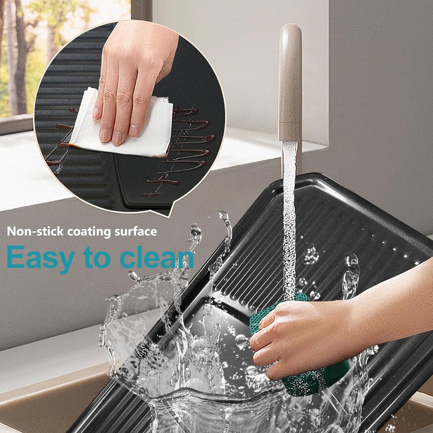 TAMARIT Raclette Cheese Table Grill Portable Electric Indoor Korean BBQ Grill 1400 W Raclette Party Grill with Iron Nonstick Extra Large Grill Plate Raclette Grill for Home Party, Stainless Steel