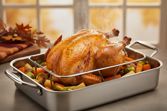 Roasting Pan with Rack: Juicier Roasts, Crispier Veg