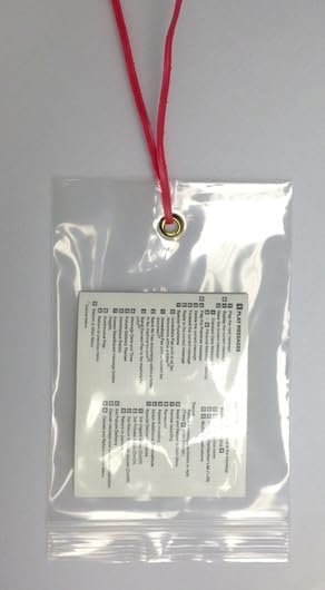 GPI - 5.5" x 9" Reclosable Zip Bags with Bottom Hang-hole & Pre-inserted 12" Twist-tie. 4 Mil Heavy-duty Resealable Zipper Baggy with Grommet/Metal Eyelet for Hanging (Insert Size 5x7.5) 100 Pack