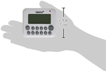 XREXS Digital Kitchen Timer Magnetic Countdown Up Cooking Timer Clock with Magnet Back and Clip, Loud Alarm, Large Display Minutes and Seconds Directly Input-White (2 Battery Included) (DC-12)