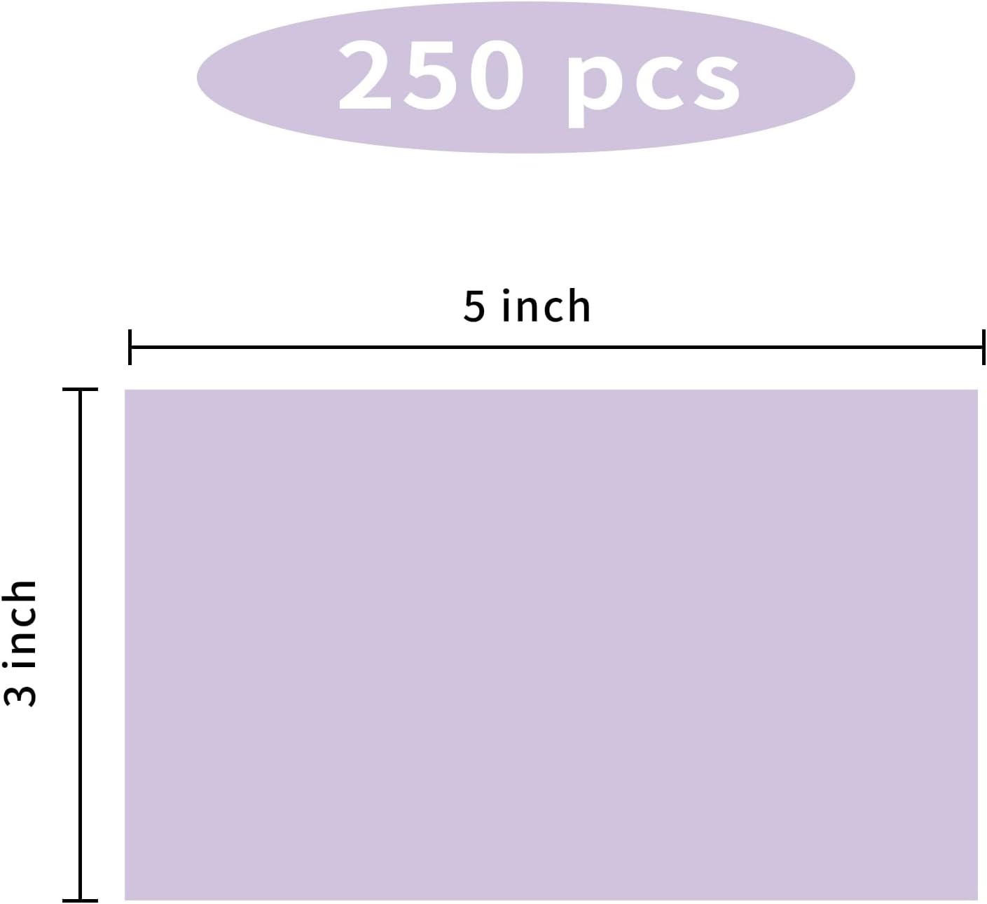 STARLIBOO 3"X5" Rectangle Color Coding Labels, Removable Square Label Inventory Stickers, Permanent Warehouse Moving Box Square Label (250Labels, Lavender Purple)