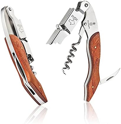 PINEAPPLE Professional Corkscrew Wine Bottle Opener with Foil Cutter Wine Key for Waiters, Servers, Bartenders, Sommeliers, Wine Lovers (Rosewood)